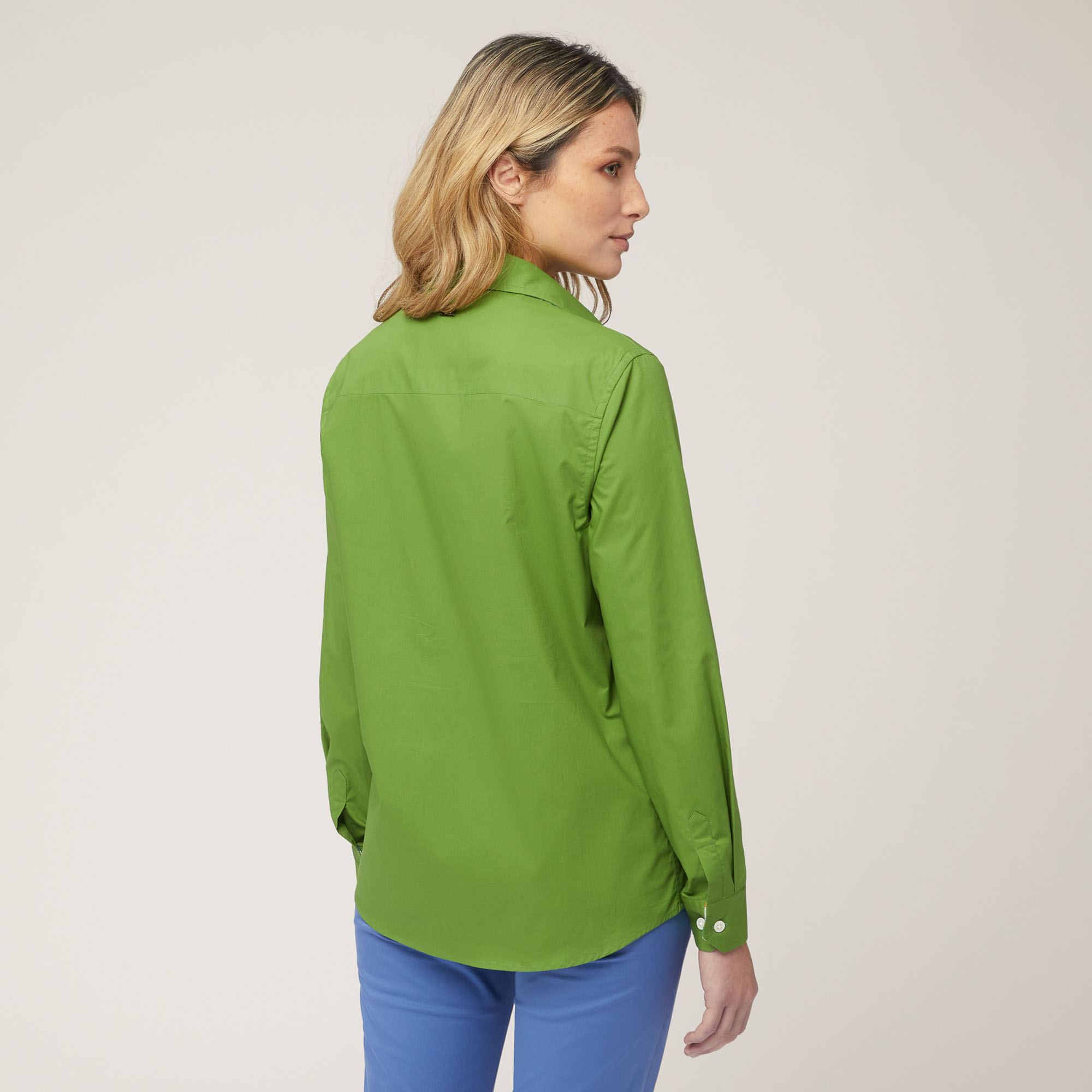 Shirt with Contrasting Inner Detail, Green, large image number 1