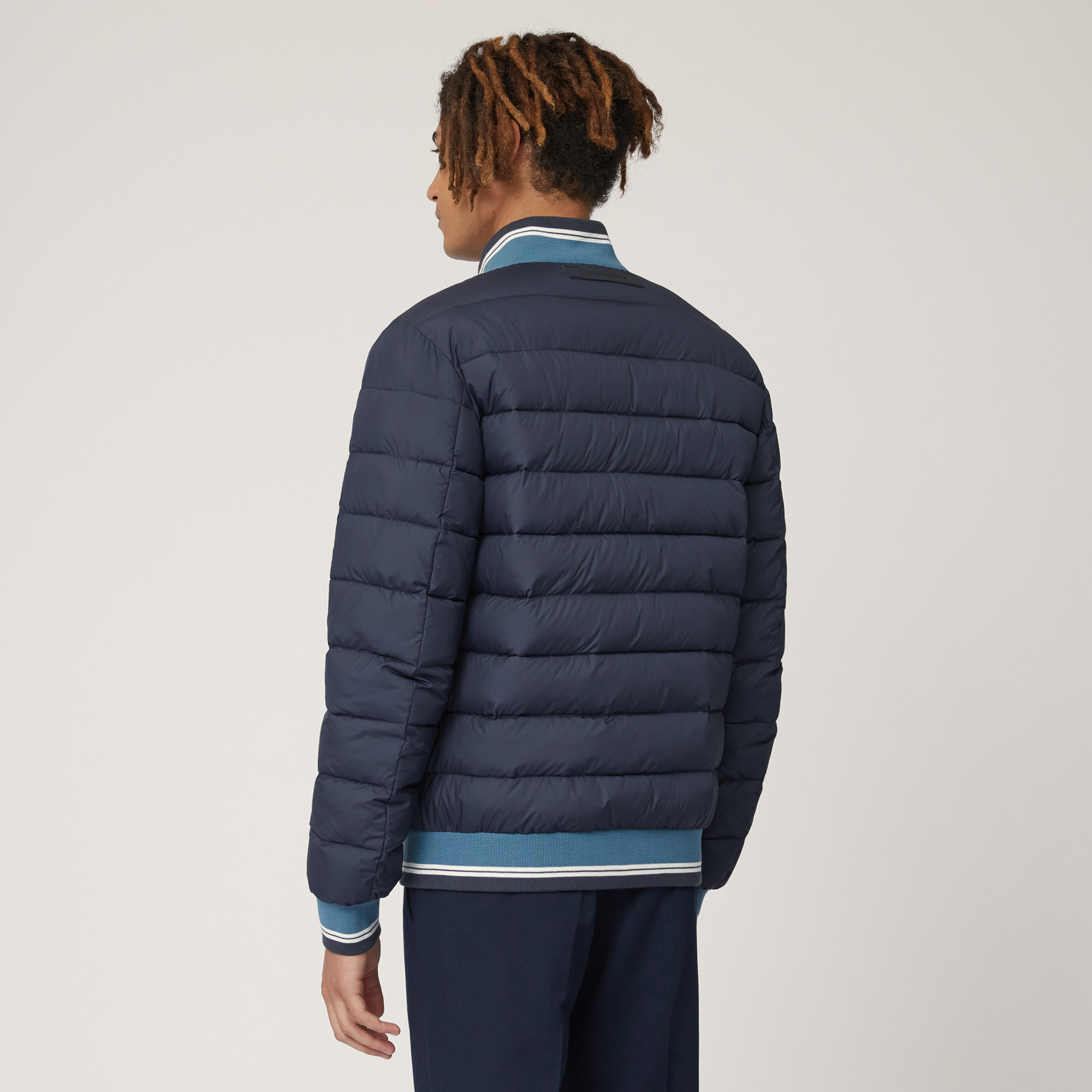 Bomber Jacket with Contrasting Details, Blue , large image number 1