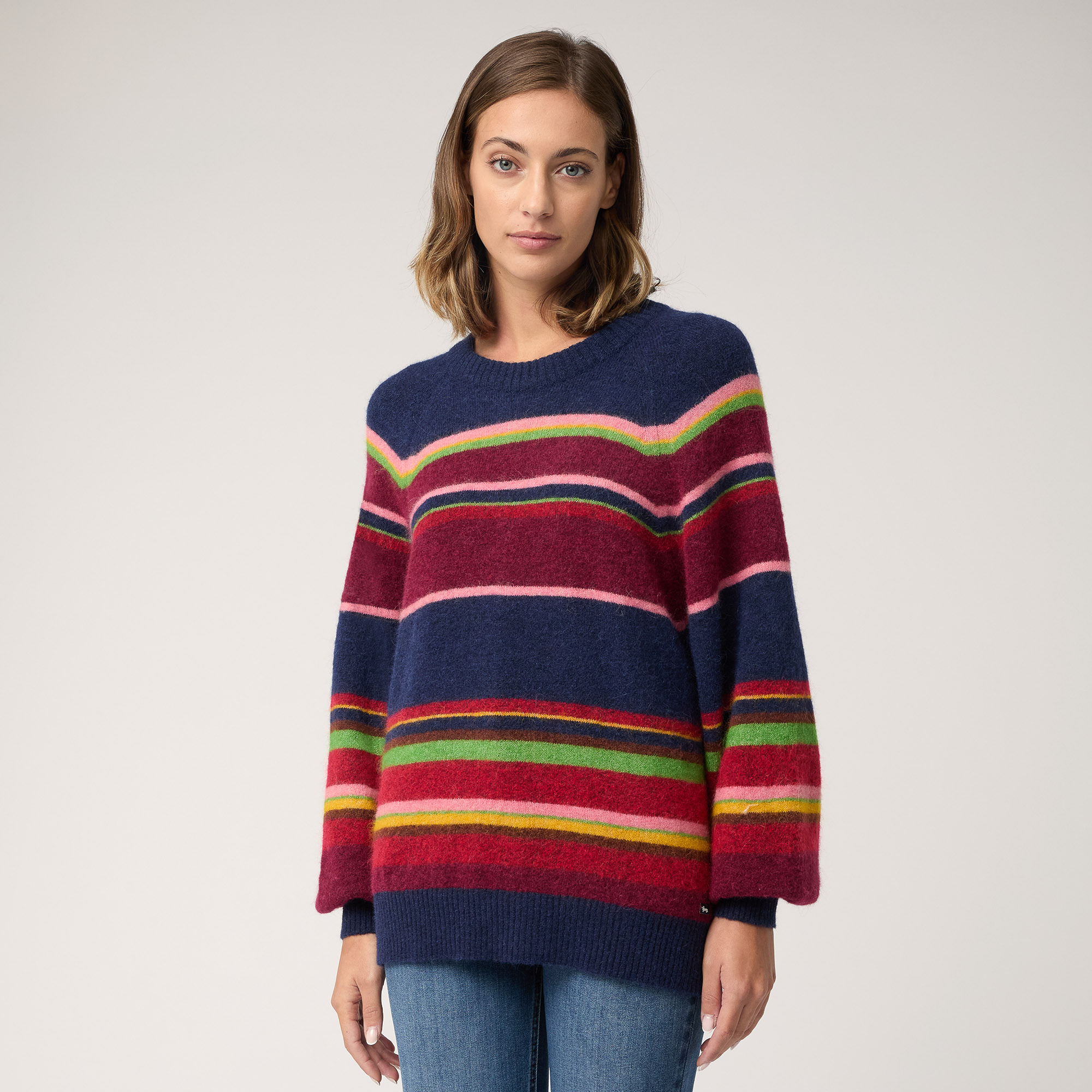 Multicolor Stripe Pullover, Blue, large image number 0