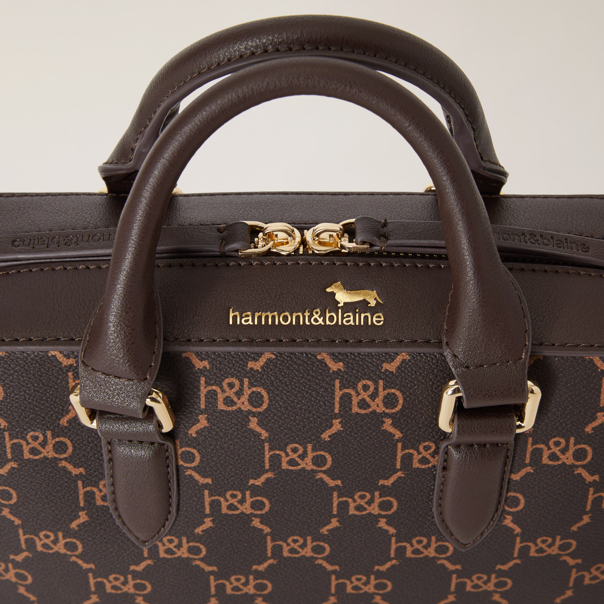 Mini Bauletto H&B Monogram, Marrone, large image number 3