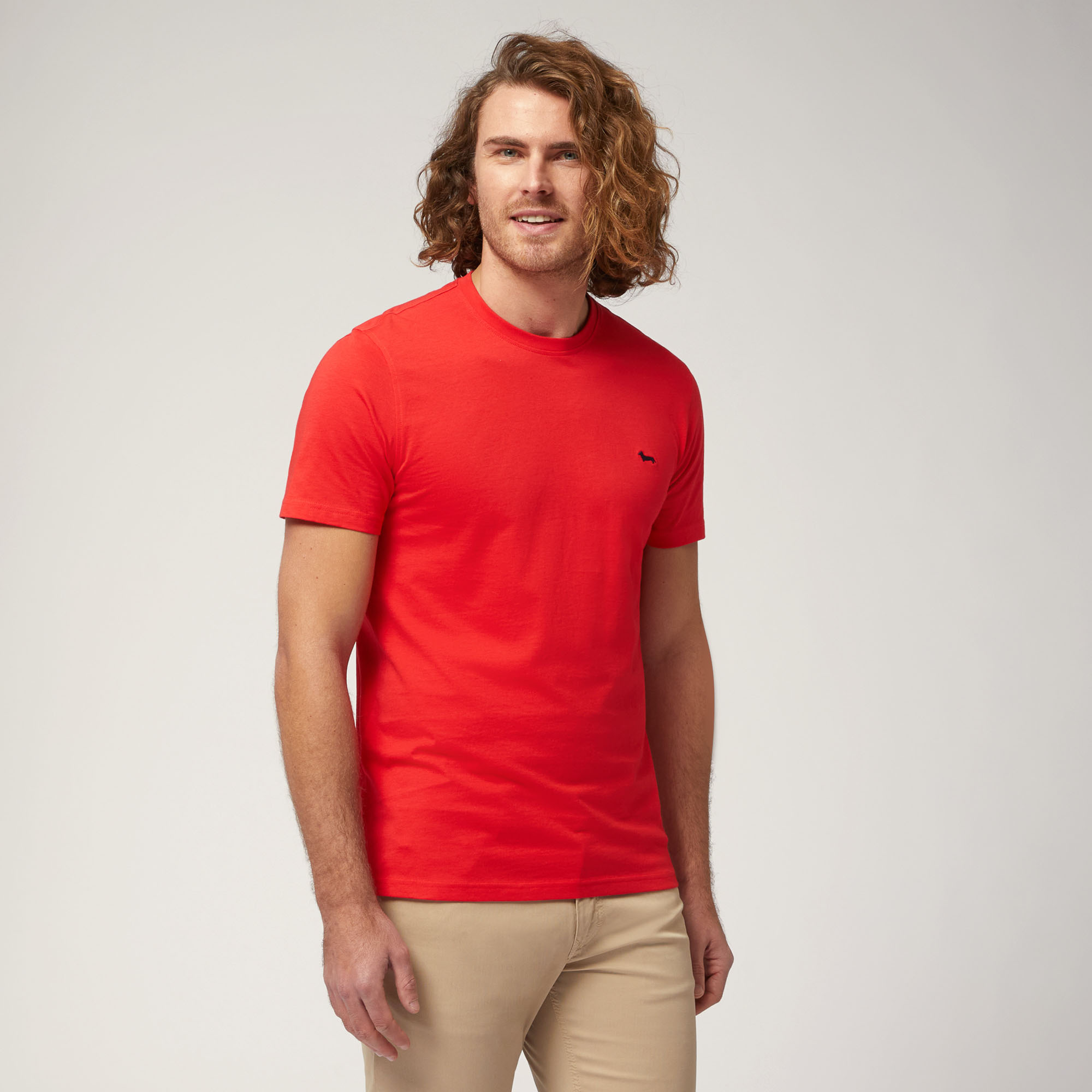 T-shirt Avec Logo Contrastant, Rouge Clair, large