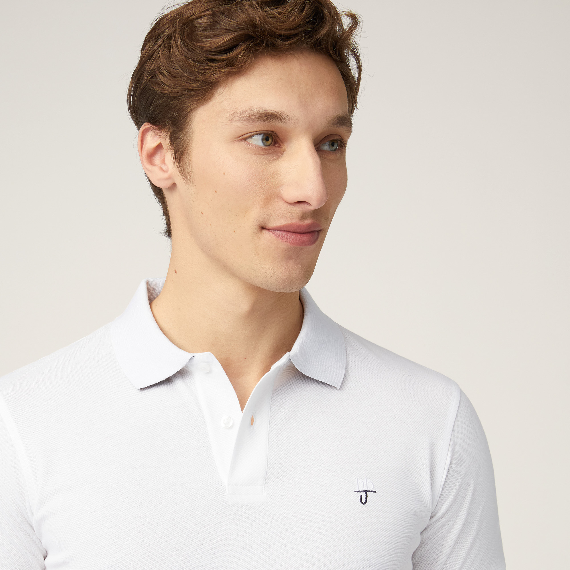 Polo In Cotone Narrow Fit, Bianco, large image number 2