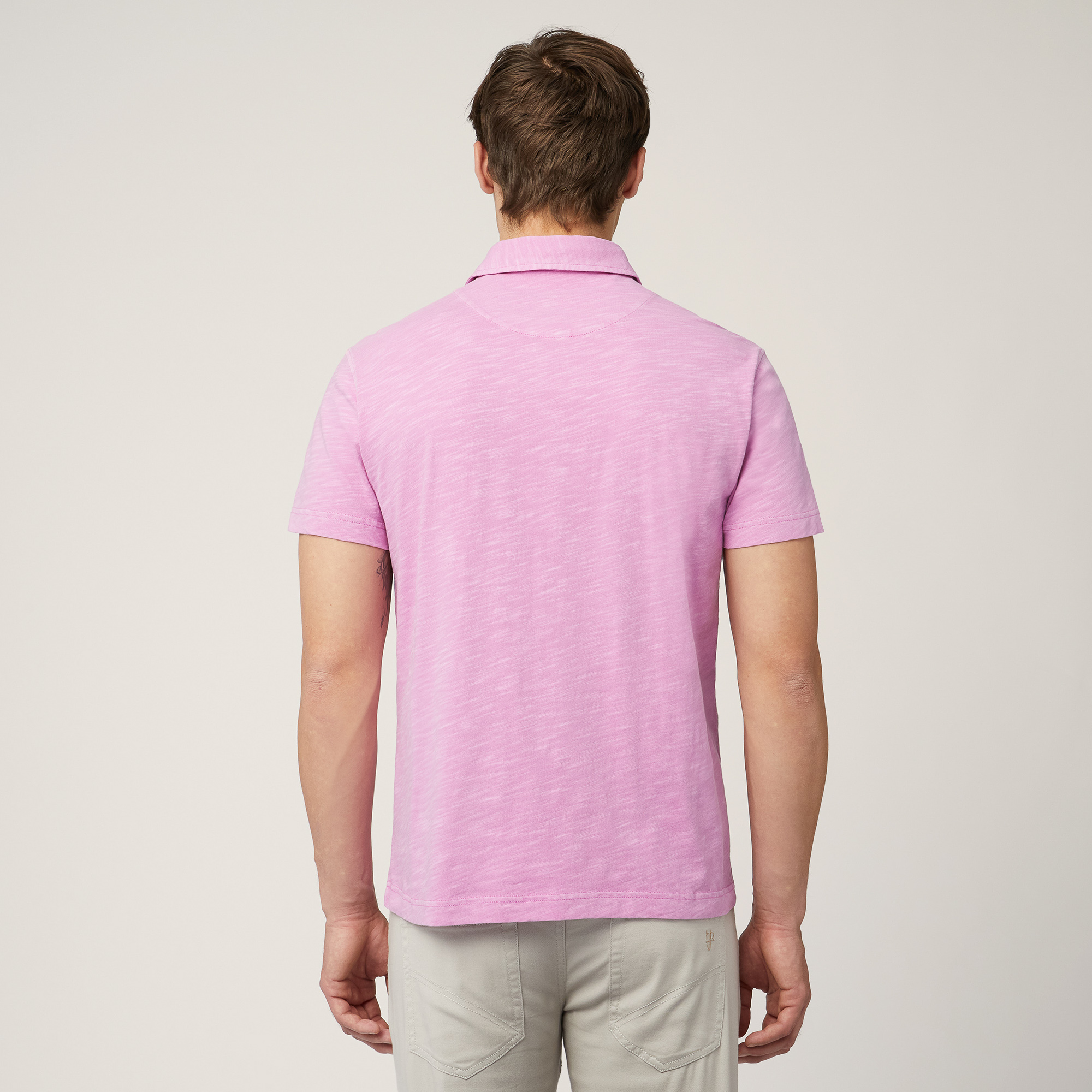 Garment-Dyed Cotton Polo, Pink, large image number 1