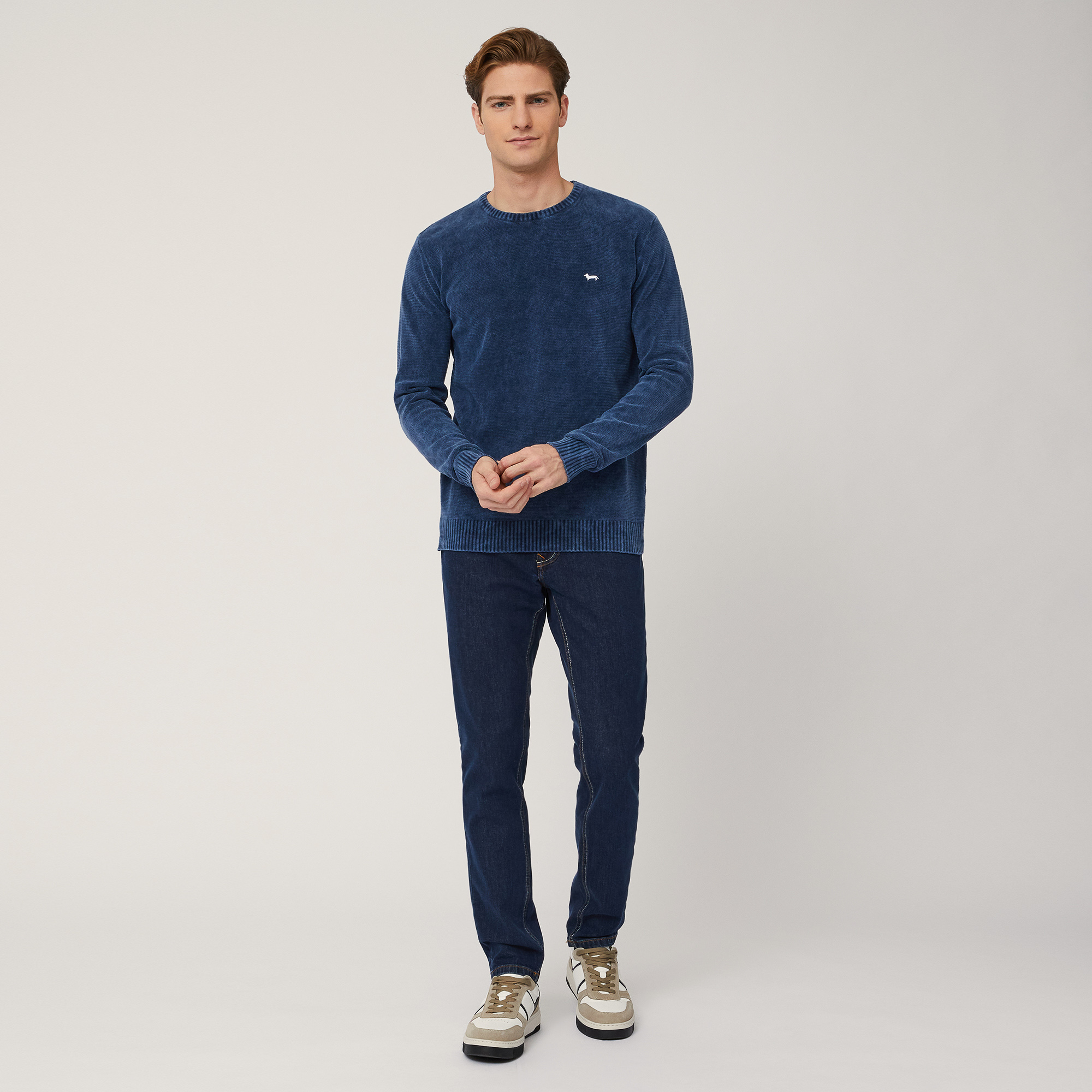 Chenille Crew-Neck Pullover, Blue , large image number 3