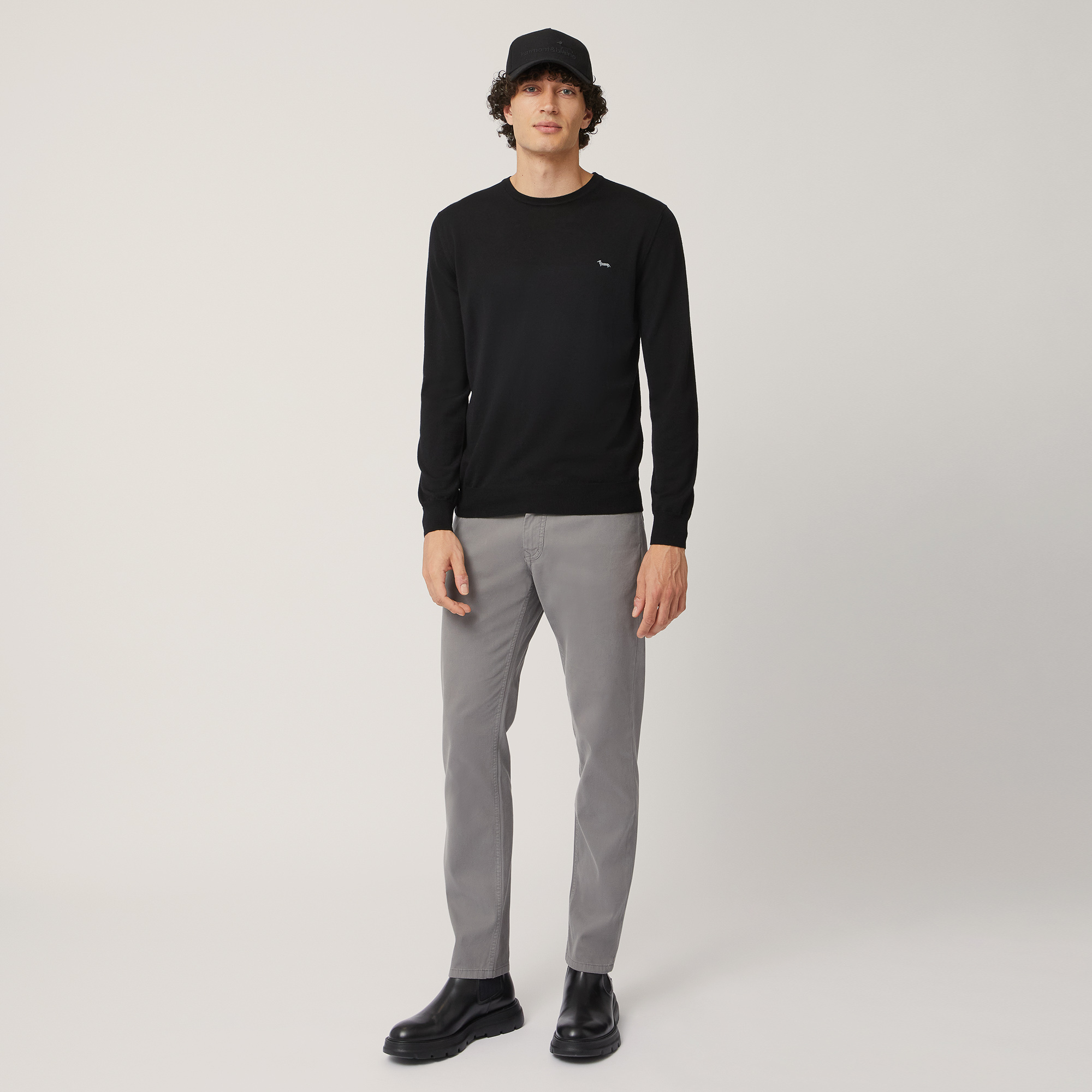 Merino Wool Lightweight Pullover, Nero, large image number 3