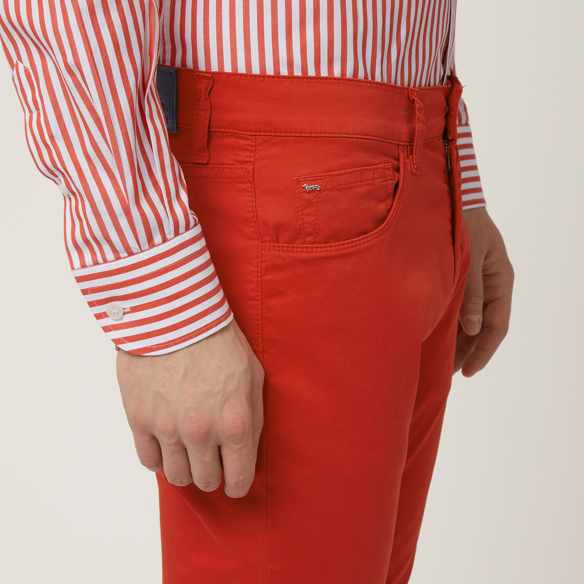 Pantaloni Slim In Misto Cotone, Deep Red, large image number 2