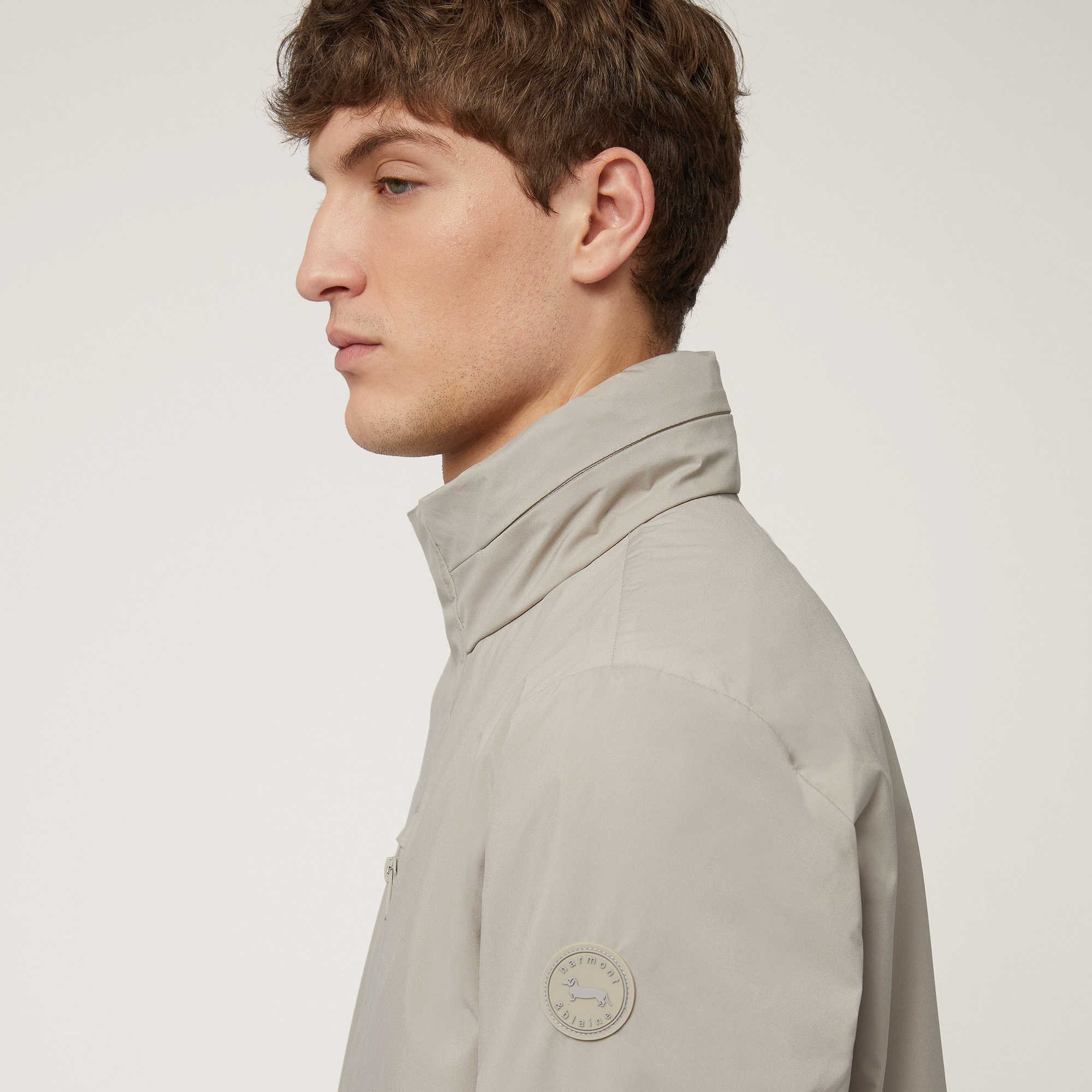 Trench Corto In Softshell, Beige, large image number 2