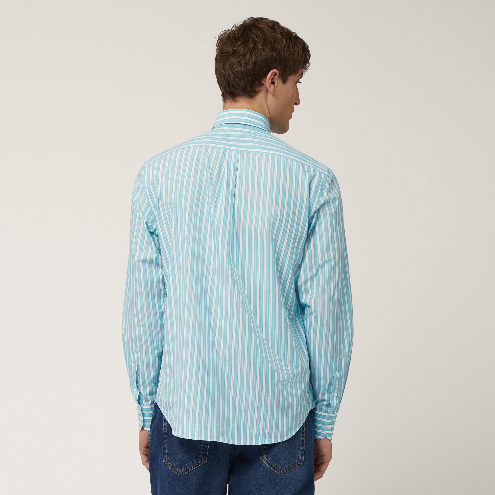 Striped Shirt with Dachshund, Turquoise, large image number 1