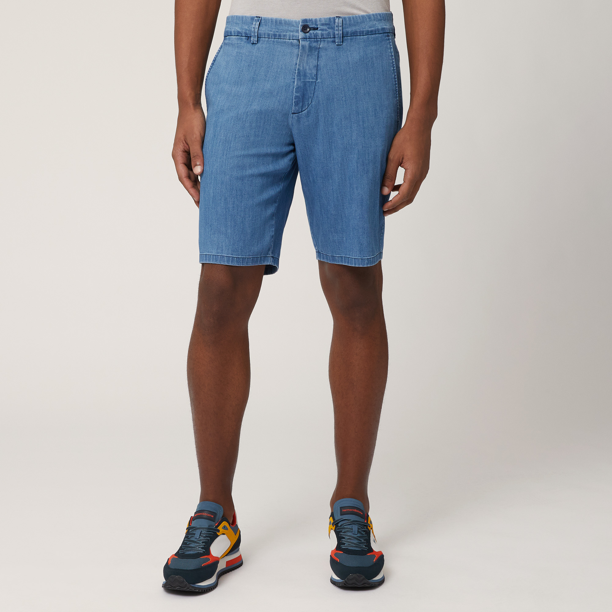 Regular Fit Denim Bermuda Shorts, Denim Blue, large image number 0