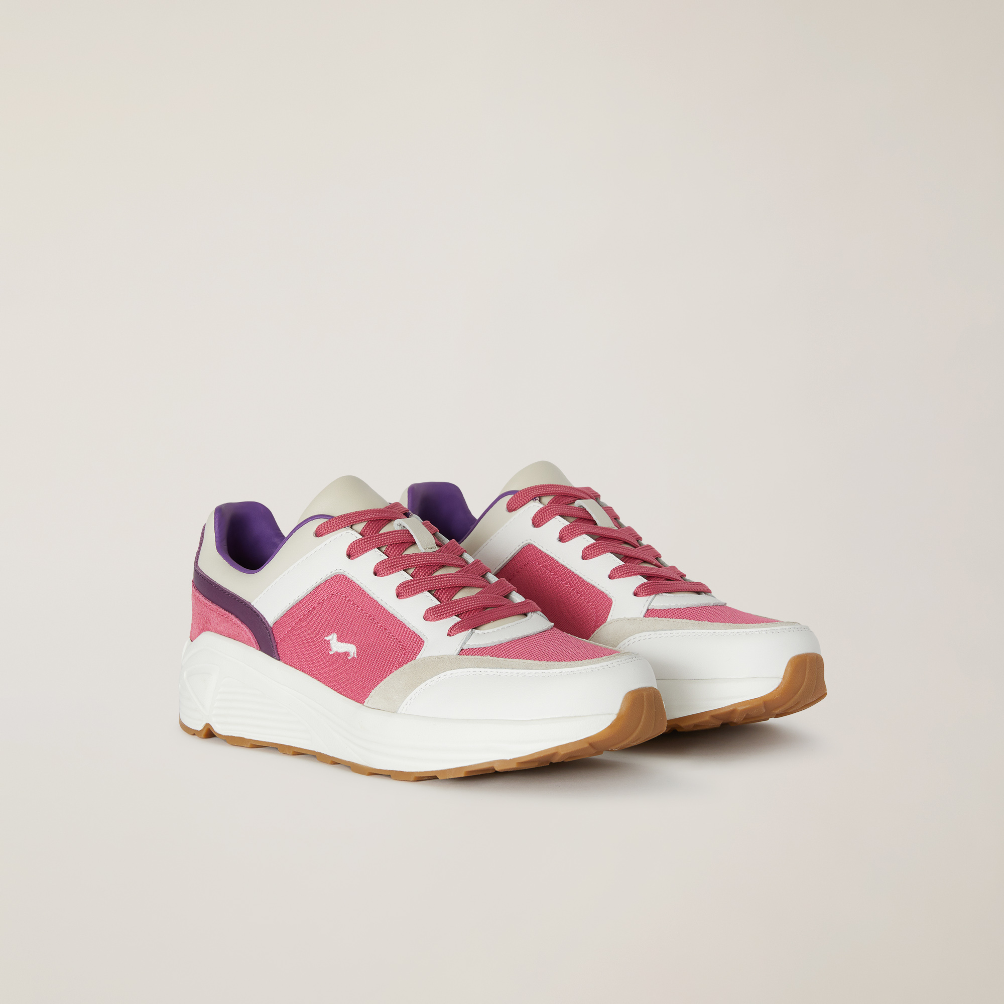 Multi-Material Sneakers, Melange Pink, large image number 1