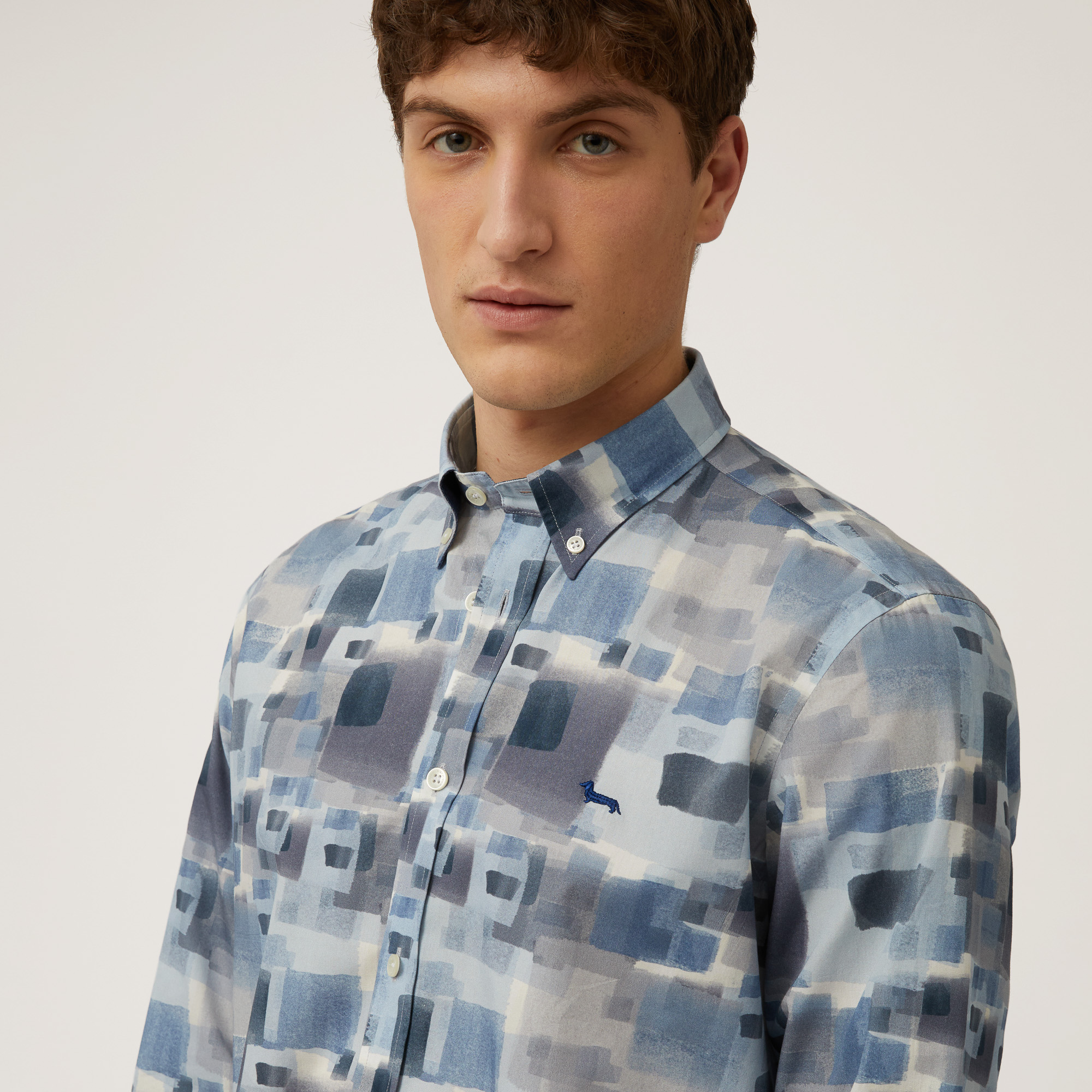 Watercolor Chequered Shirt, Light Blue, large image number 2