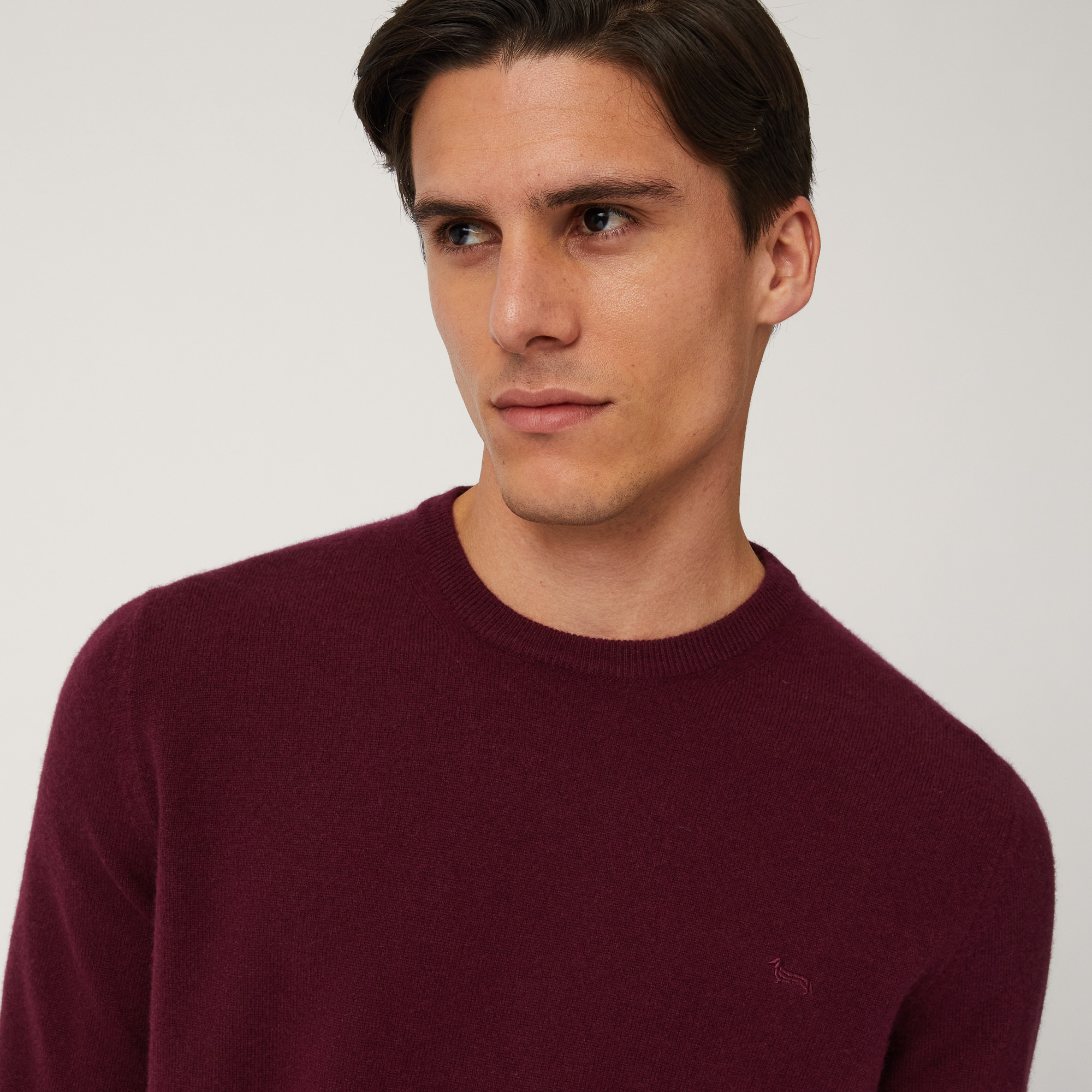 Cashmere Crew-Neck Pullover, Red, large image number 2