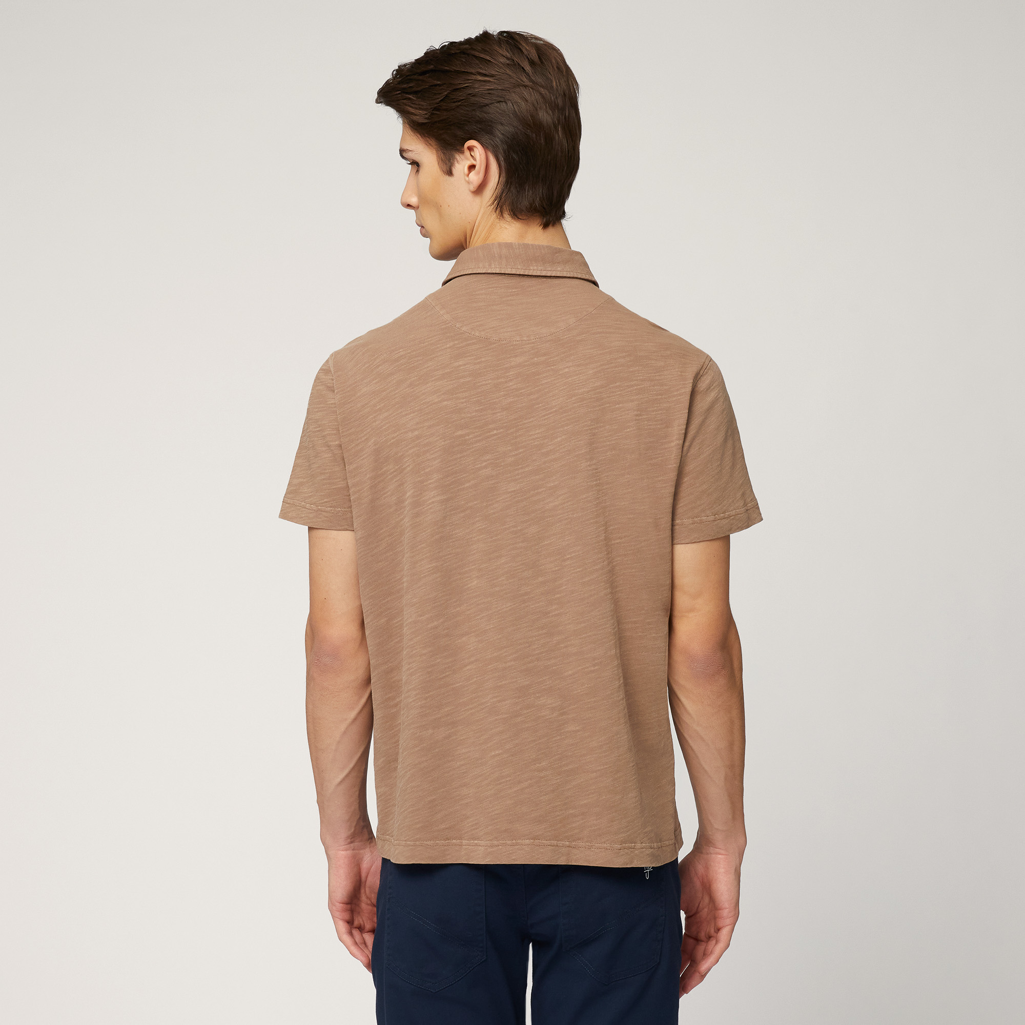 Garment-Dyed Cotton Polo, Light Brown, large image number 1