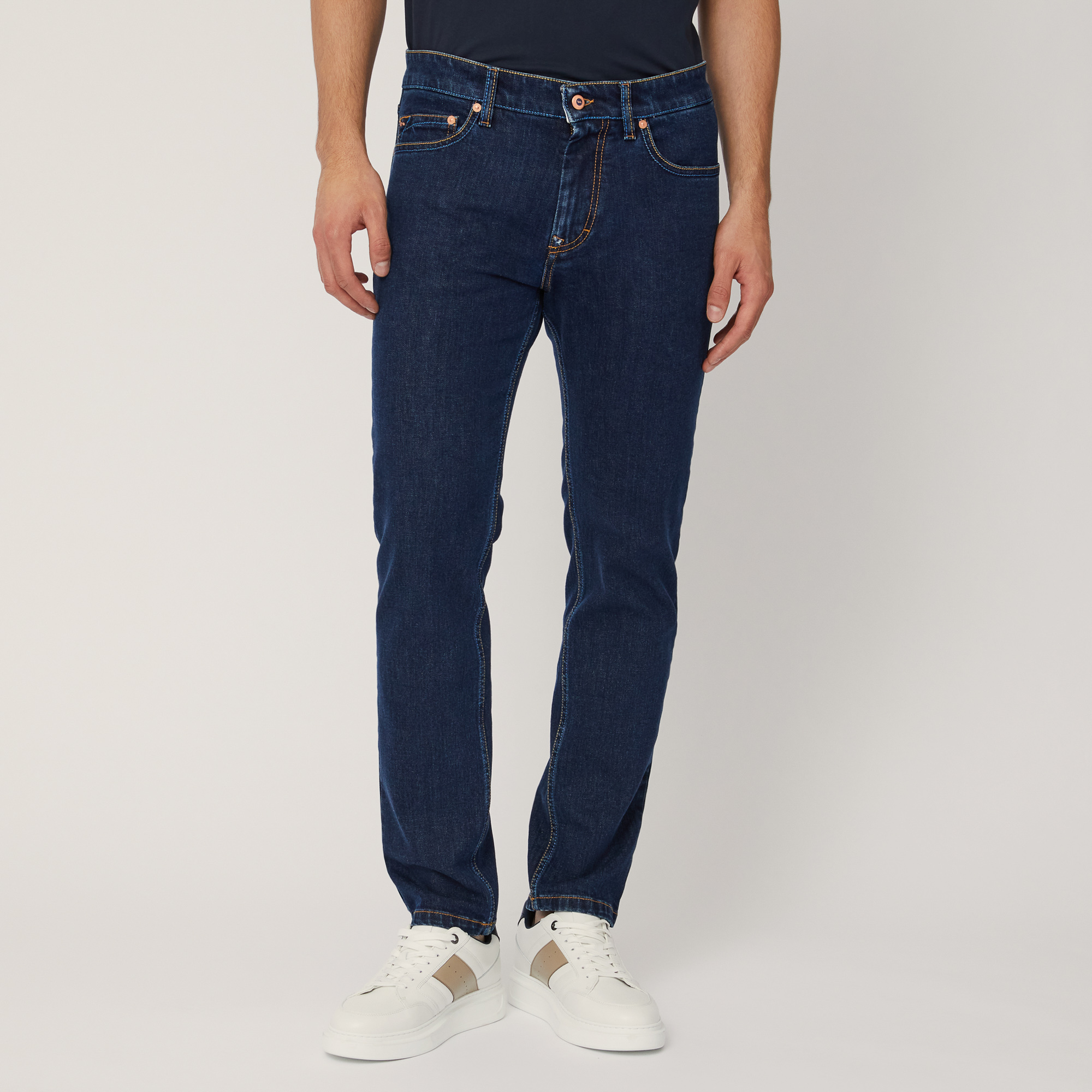 5-Pocket Denim Pants, Blu, large image number 0