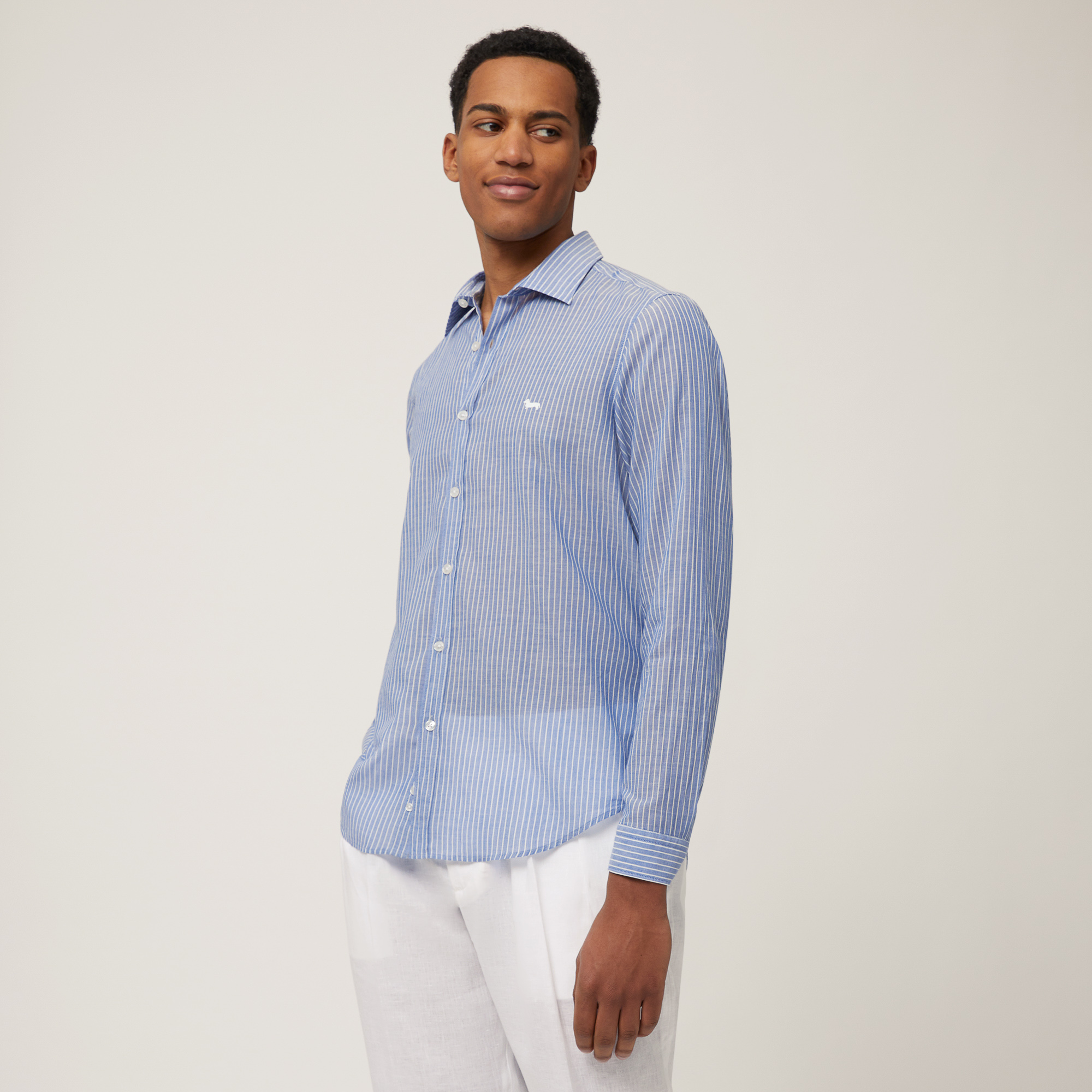 Camicia Leggera In Cotone, Azzurro Acqua, large image number 0