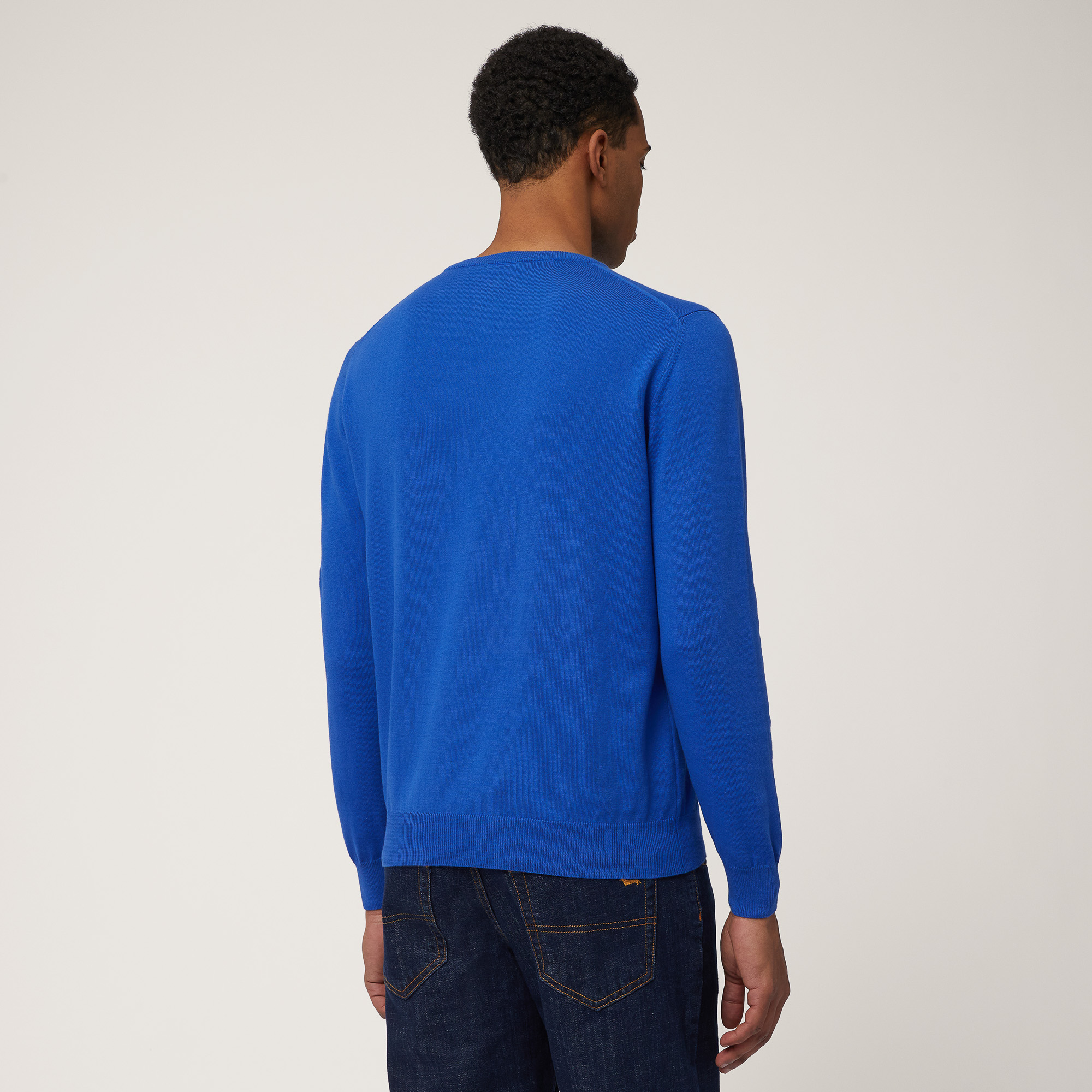 Cotton Crew Neck Pullover, Light Blue, large image number 1