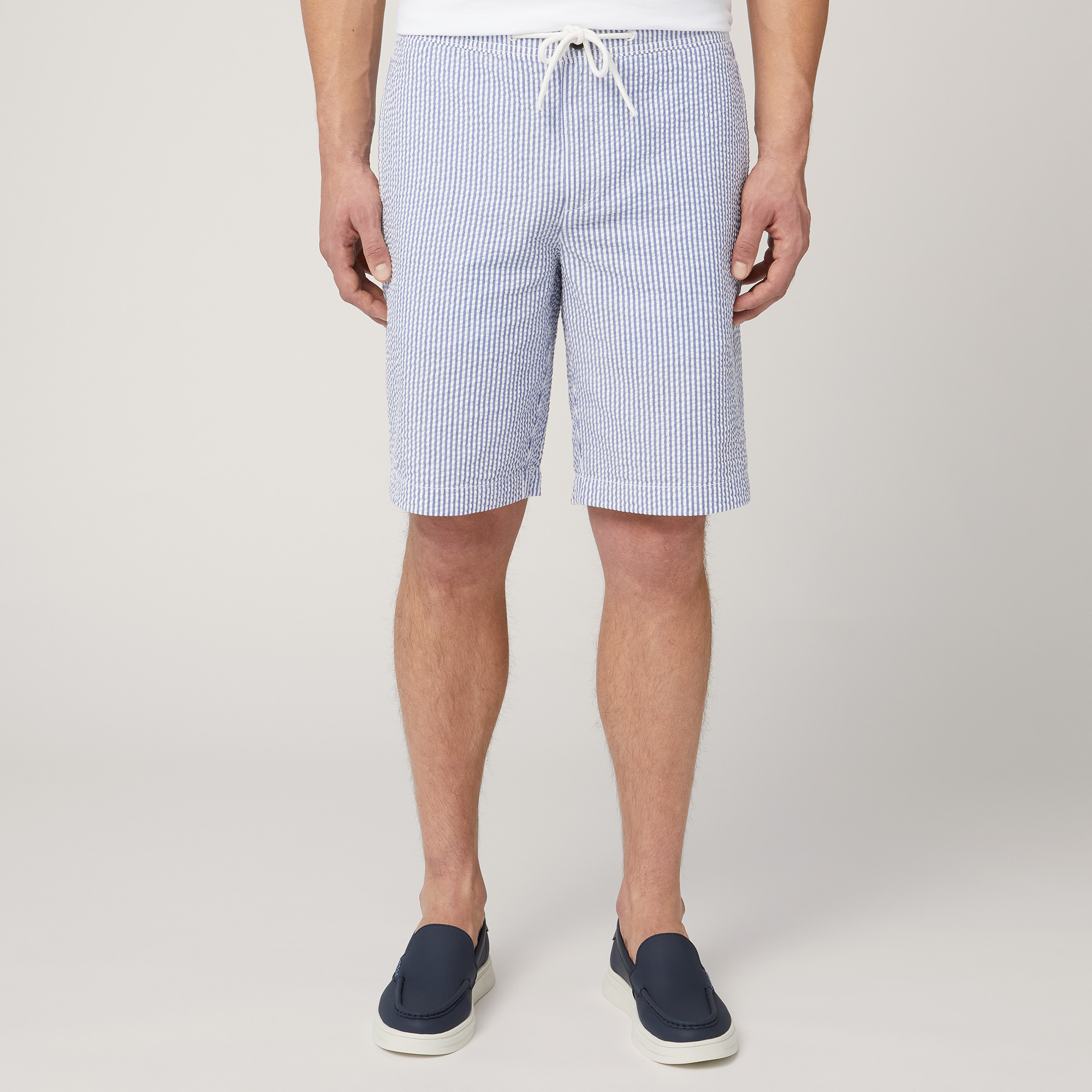 Seersucker Shorts, Dark Blue, large image number 0