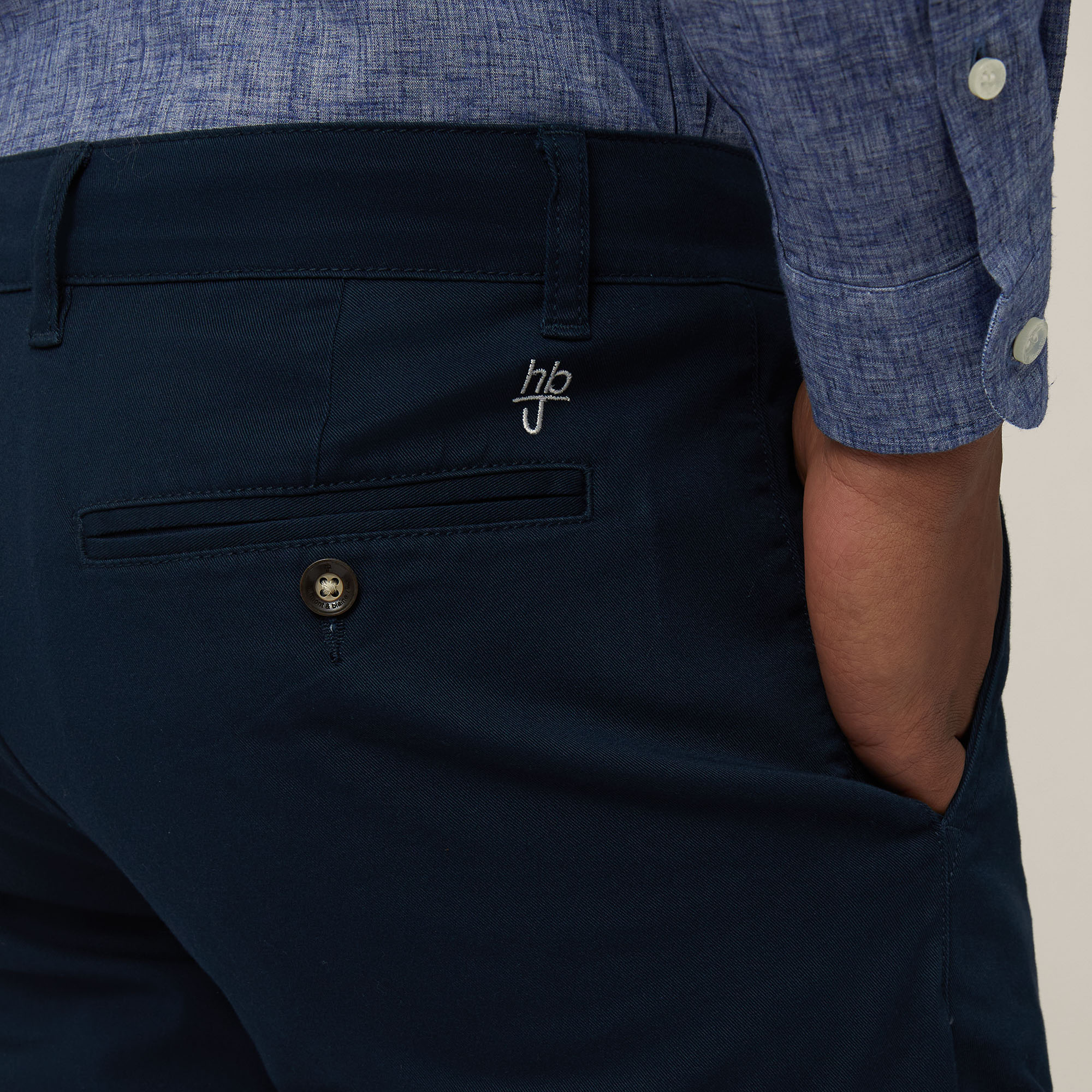 Bermuda Chino In Twill, Blu Scuro, large image number 2