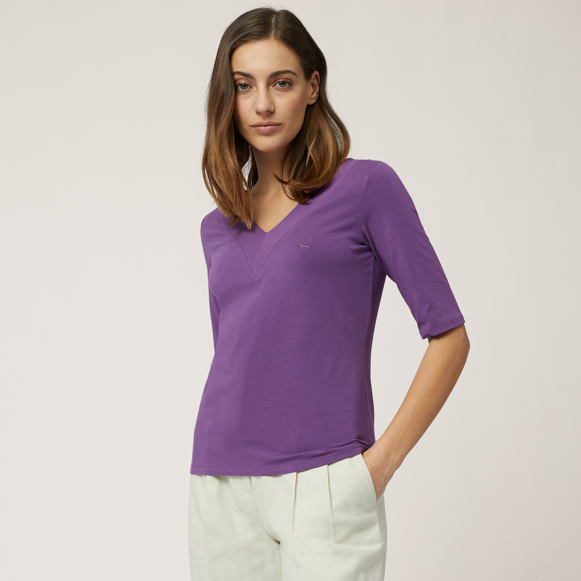 V-neck Cotton Sweater