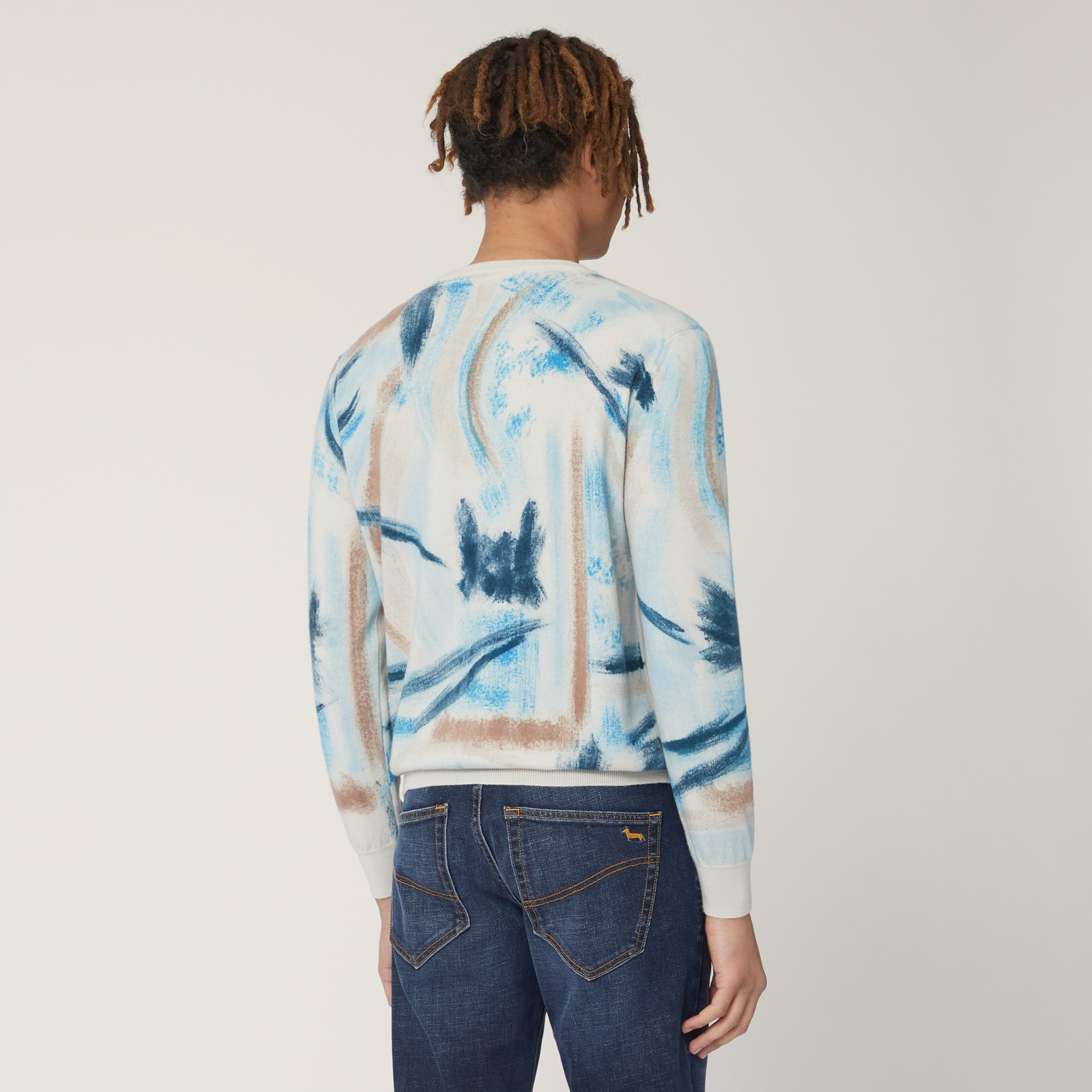 Hand-Painted Pullover, Blue , large image number 1