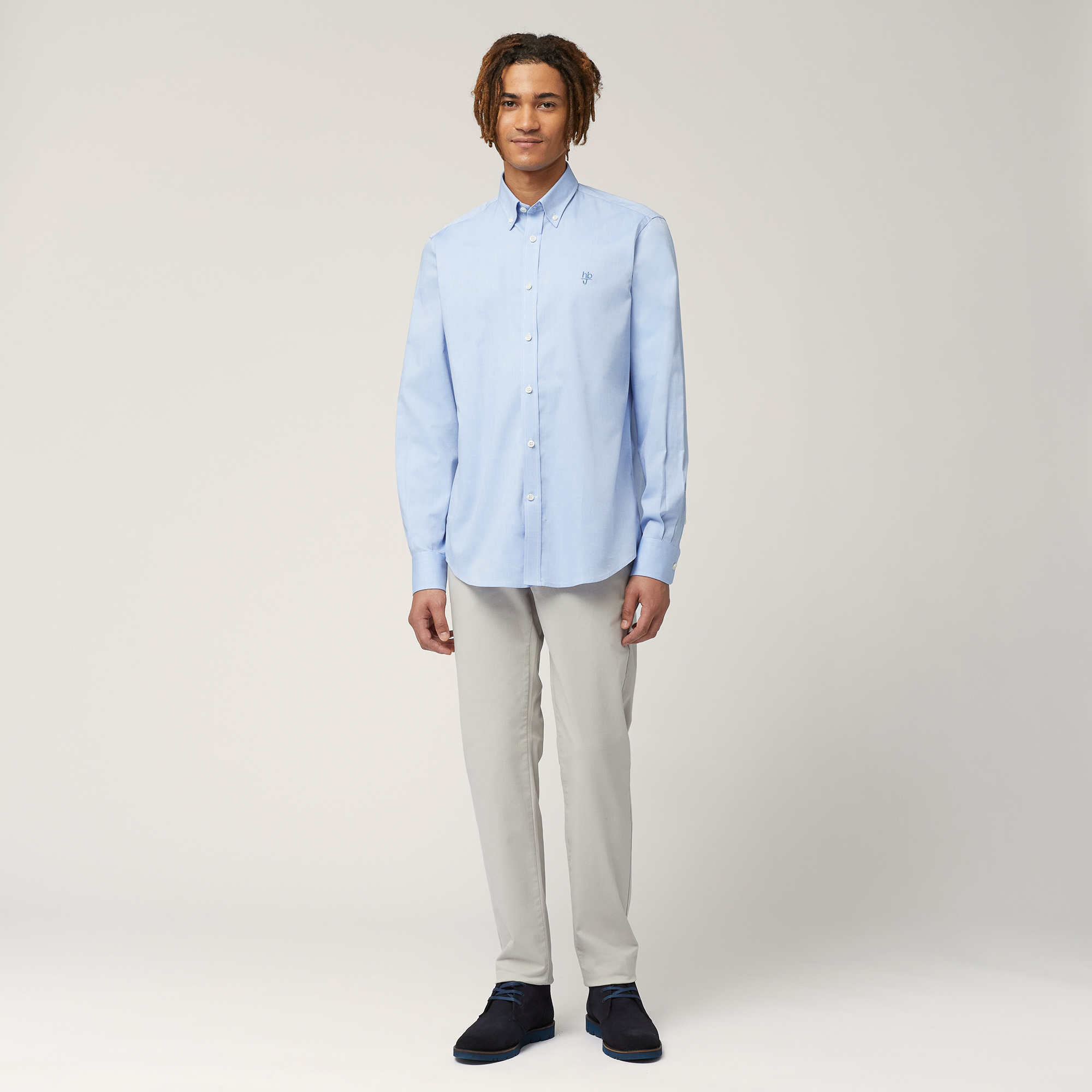 Solid-Colored Cotton Shirt, White, large image number 3