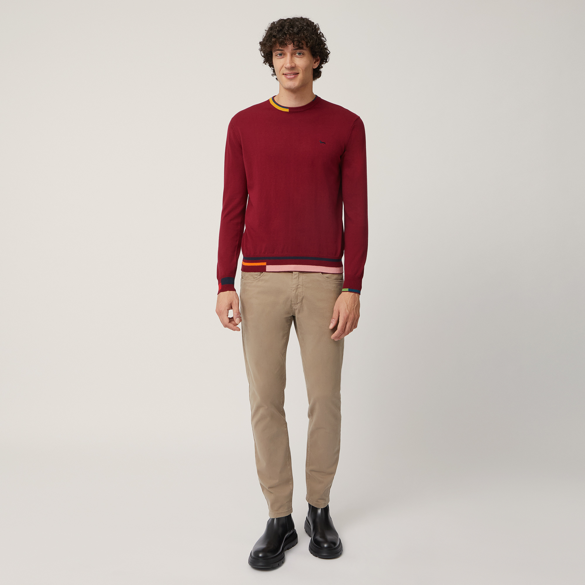 Color-Block Pullover, Rosso, large image number 3