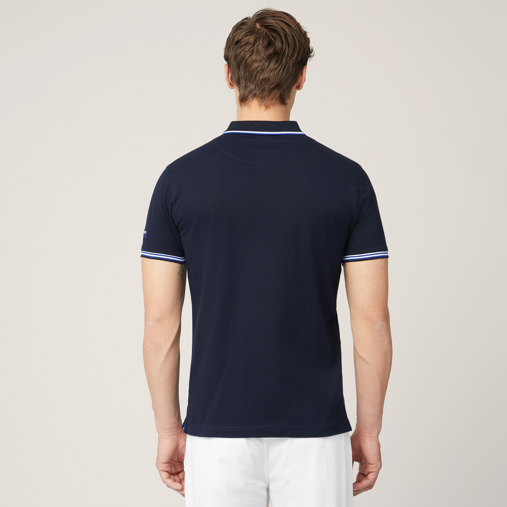 Polo with Contrasting Stripes, Dark Blue, large image number 1