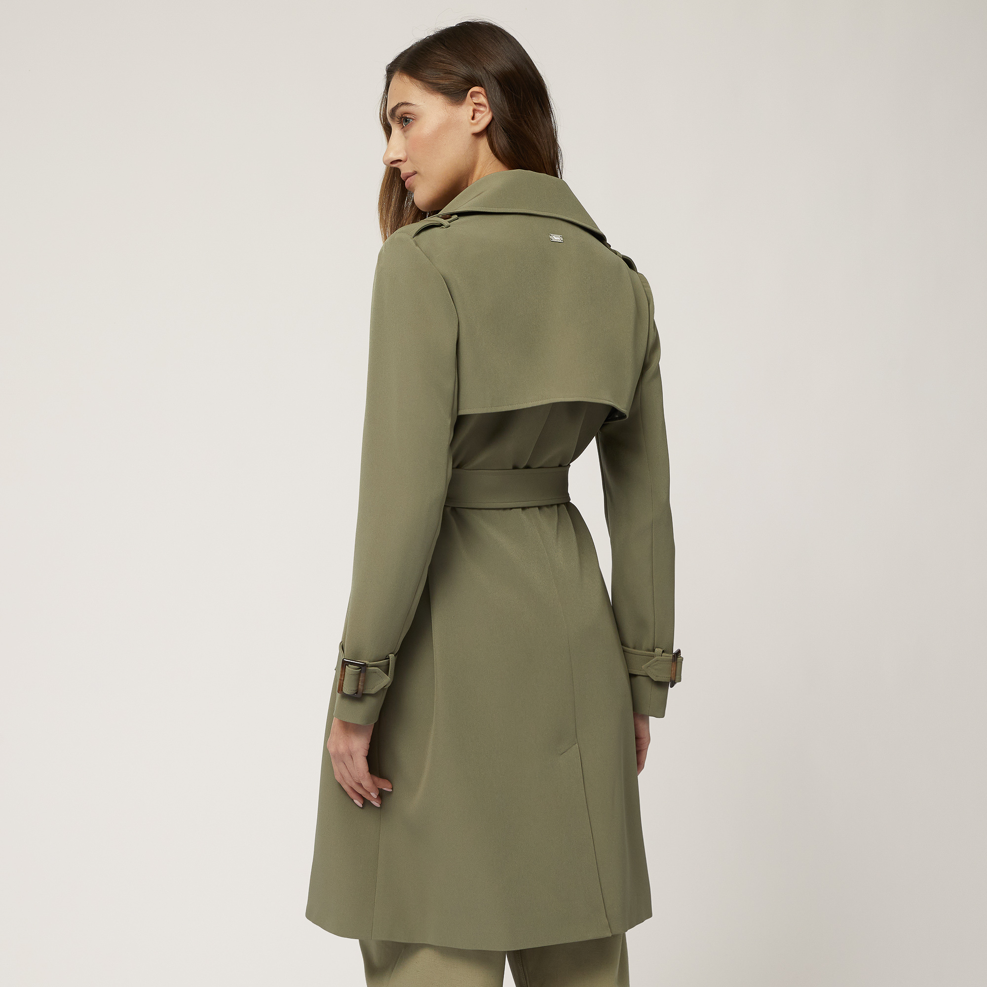 Double-Breasted Trench Coat with Belt