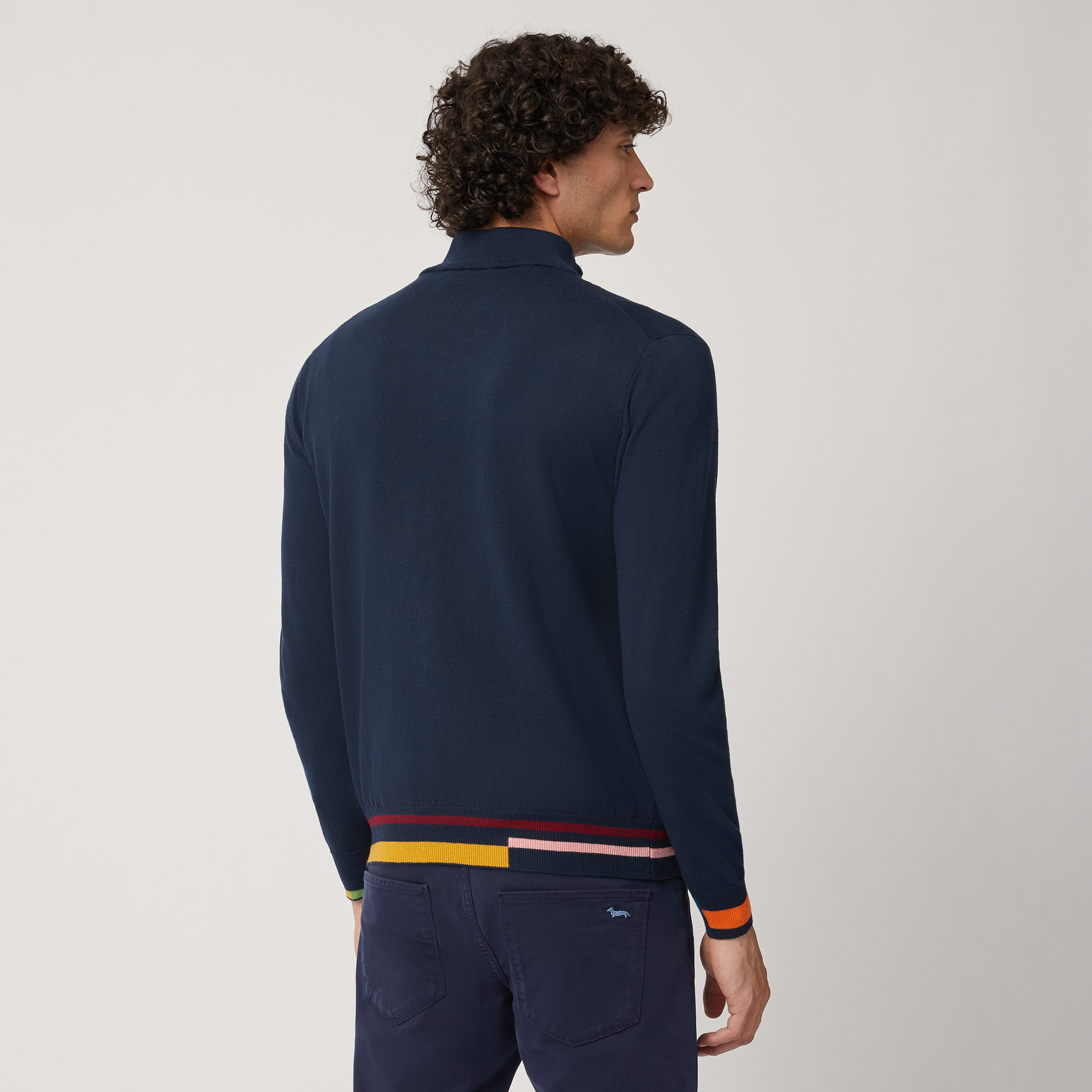 Pullover Con Collo Half Zip, Blu, large image number 1