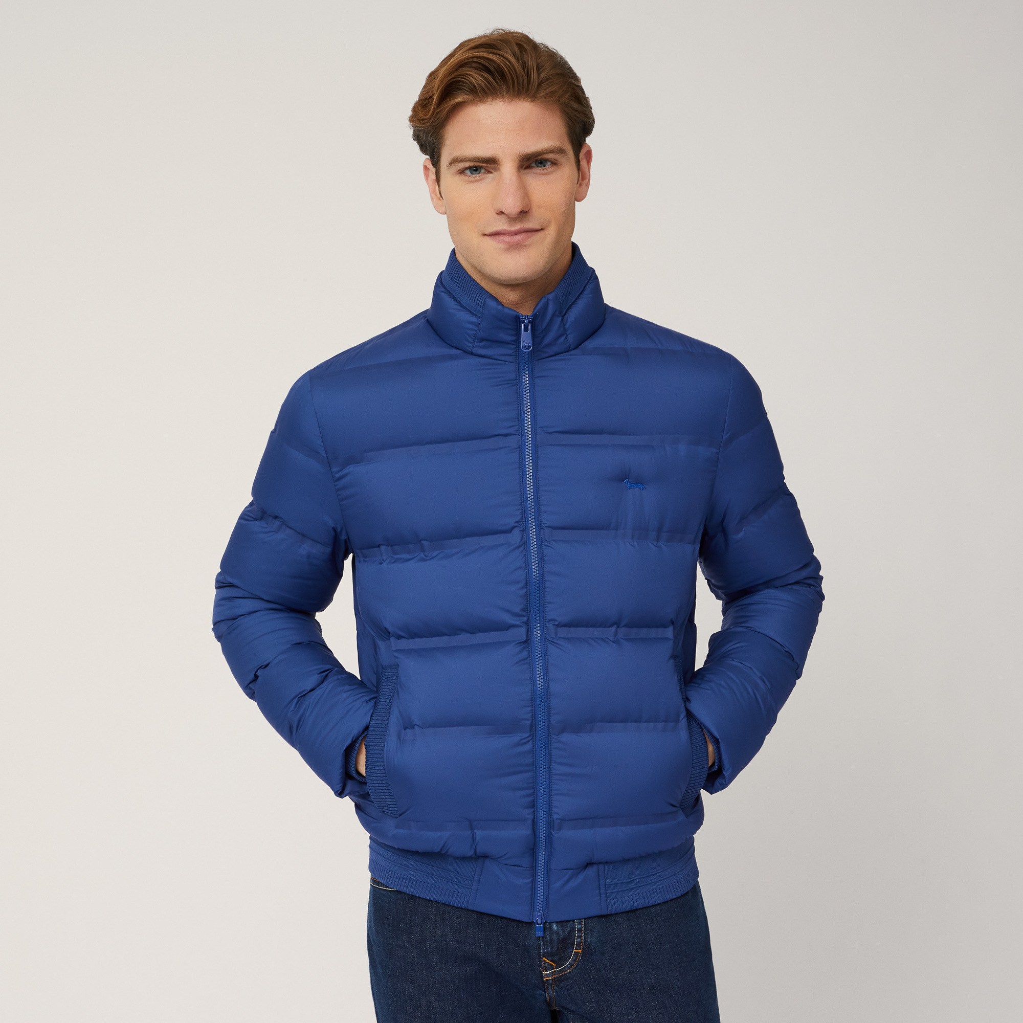 Padded Bomber Jacket, Blu, large image number 0