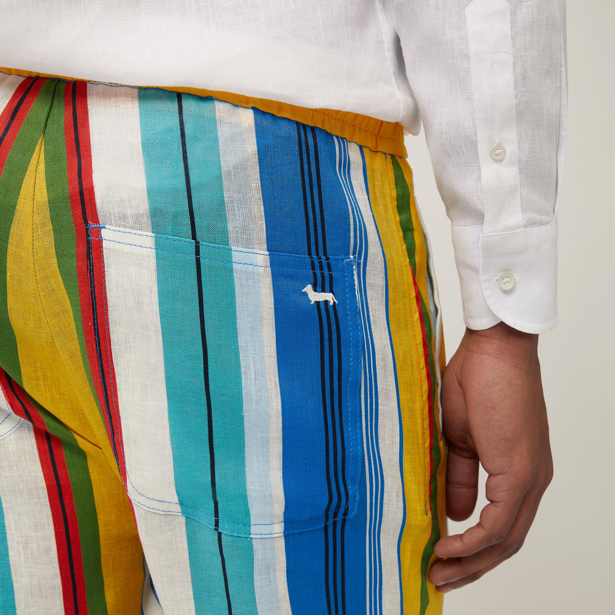 Pantaloni Cropped Multicolor, Giallo Canarino, large image number 2