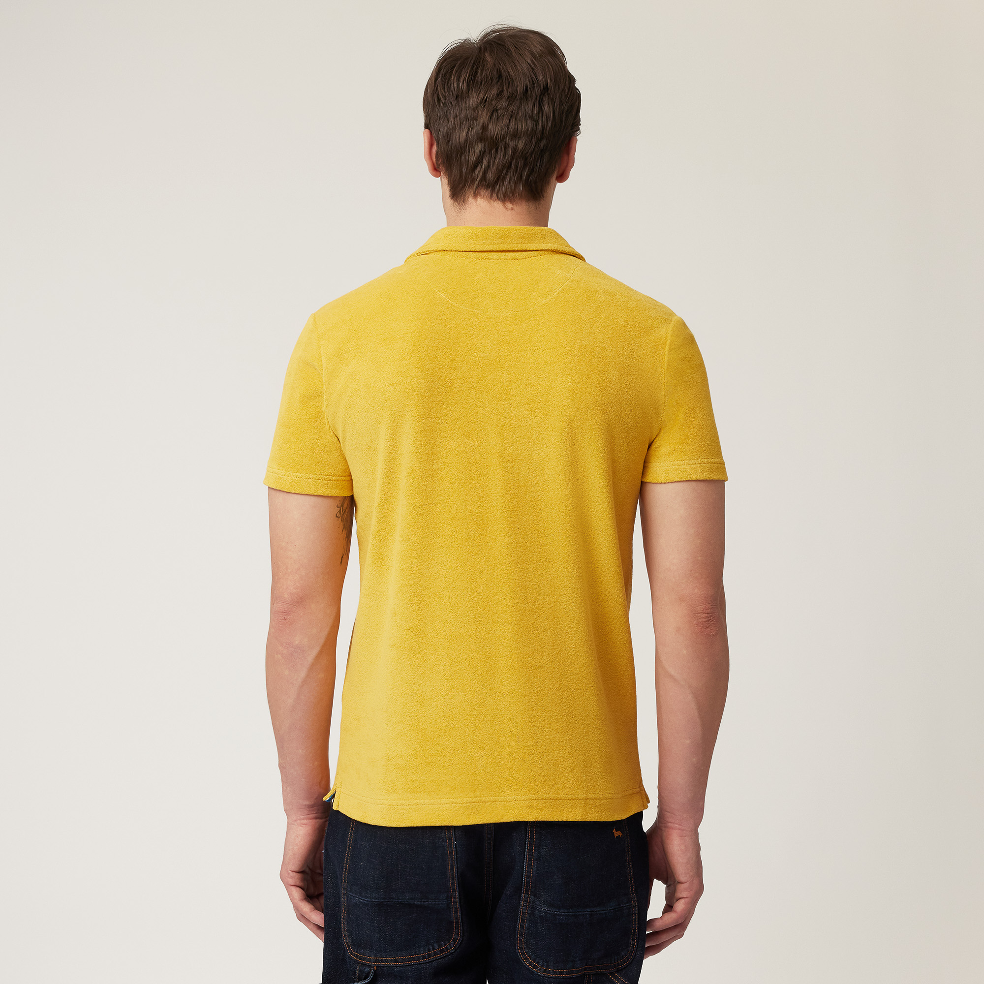 Terry Cotton Polo, Canary Yellow, large image number 1