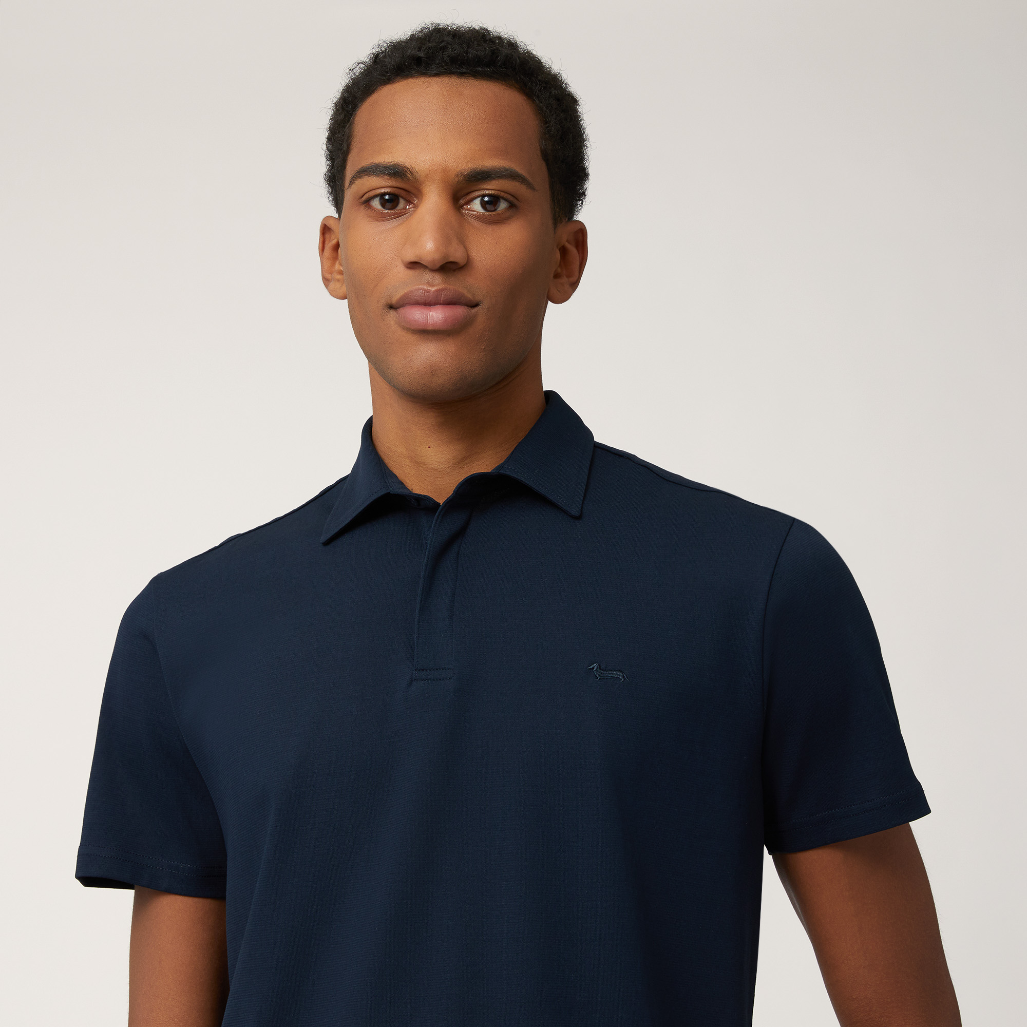 Solid Color Cotton Polo, Navy Blue, large image number 2