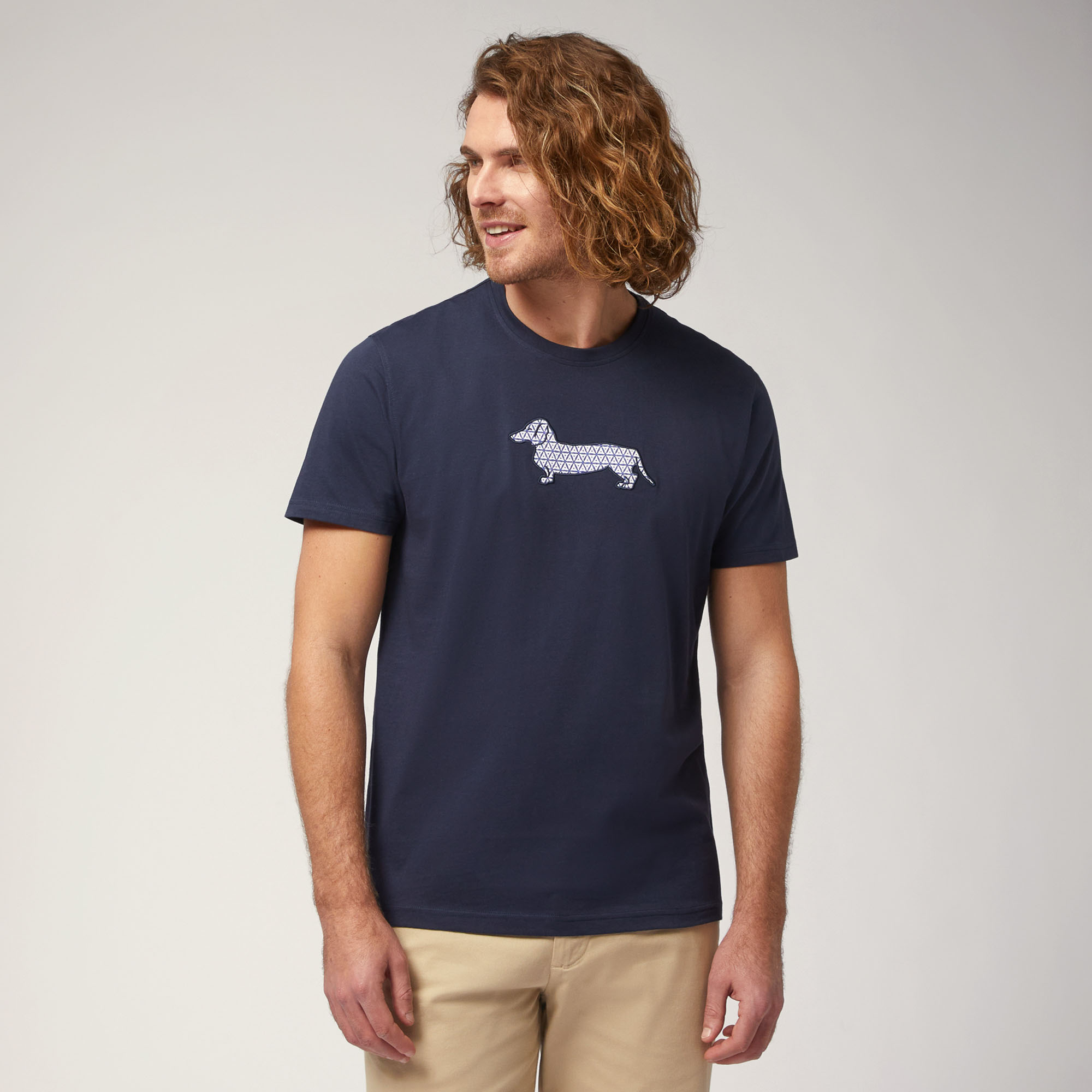 Printed Dachshund Maxi T-Shirt, Blue, large