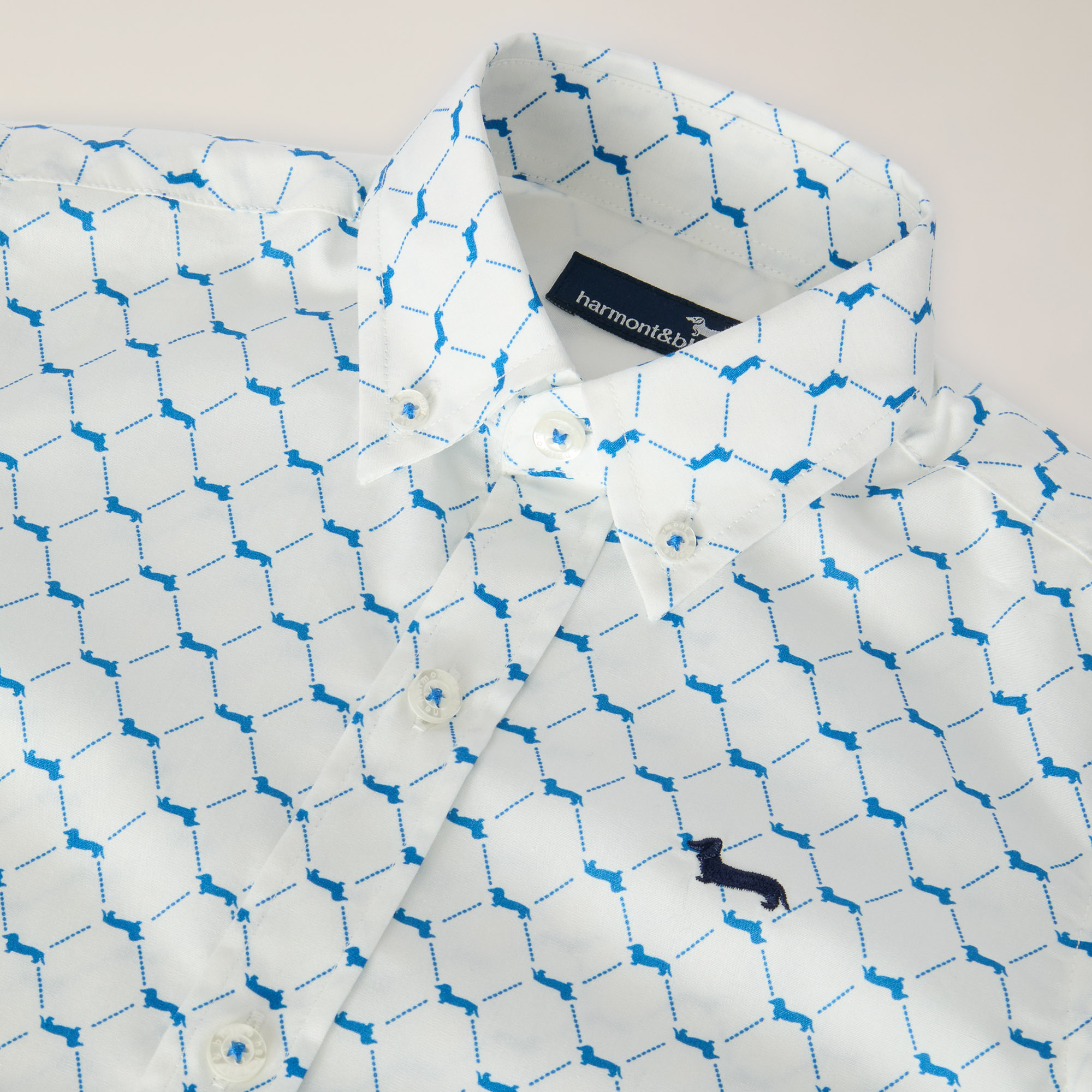 Poplin Shirt With All-Over Dachshund Print, White, large image number 2