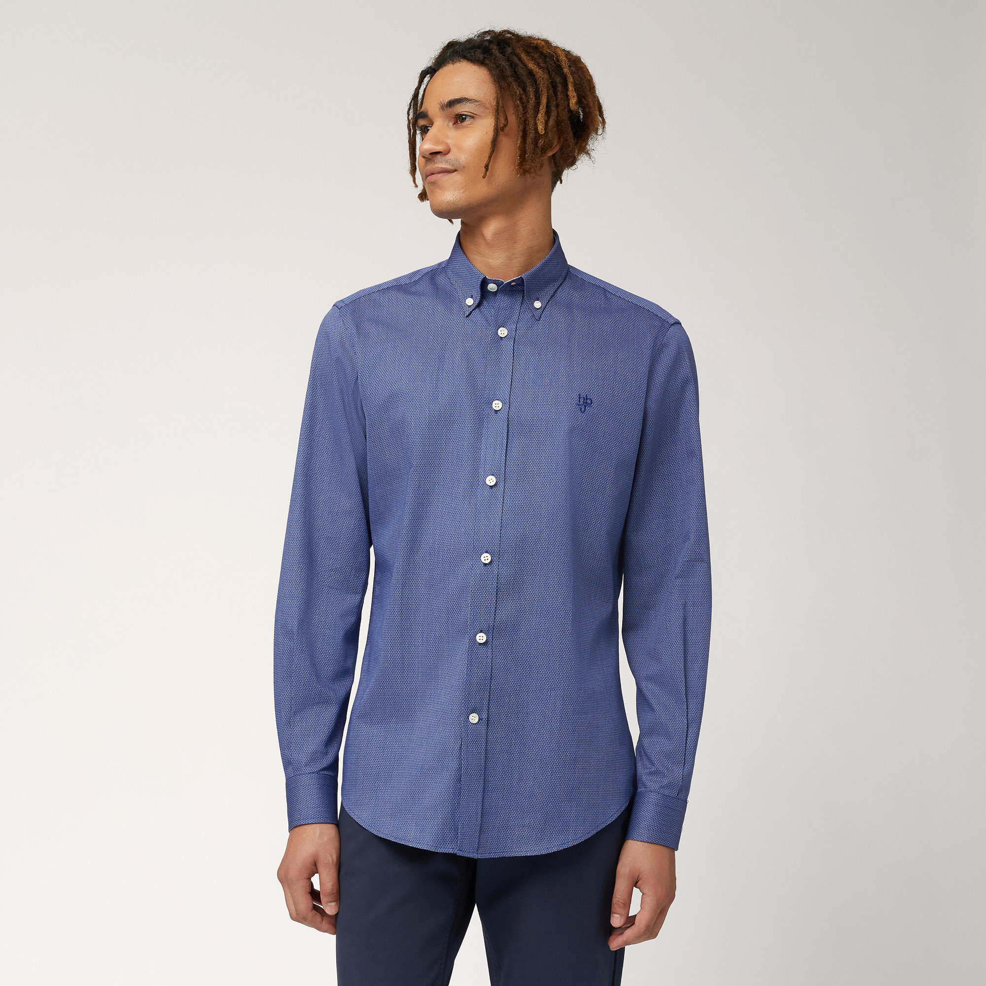 Camicia In Puro Cotone, Blu Chiaro, large image number 0