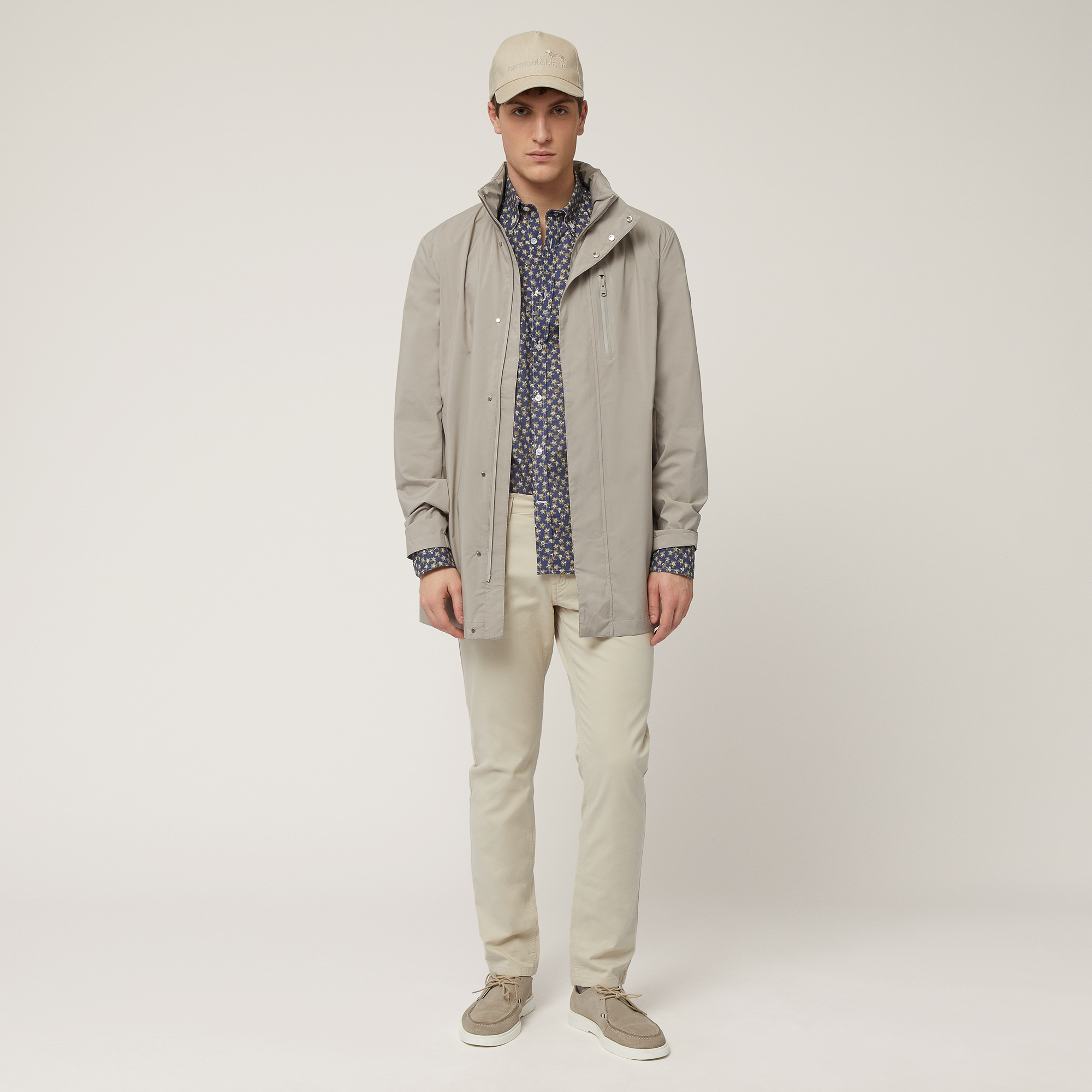 Trench Corto In Softshell, Beige, large image number 3