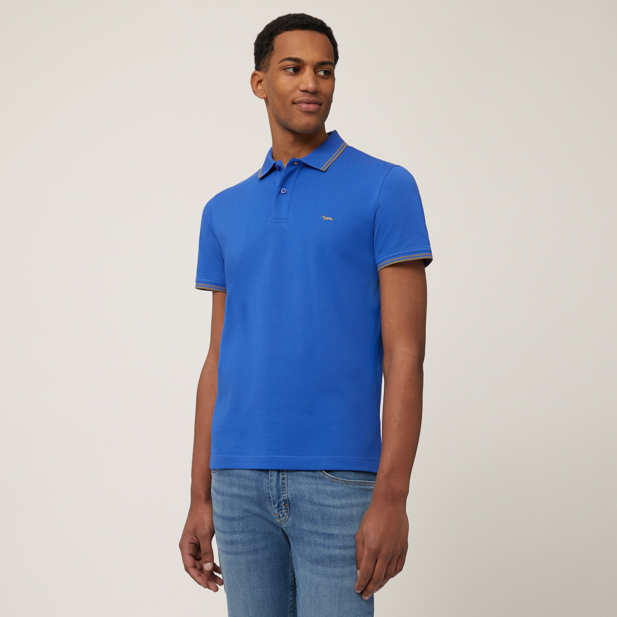 Polo with Striped Details, Light Blue, large image number 0