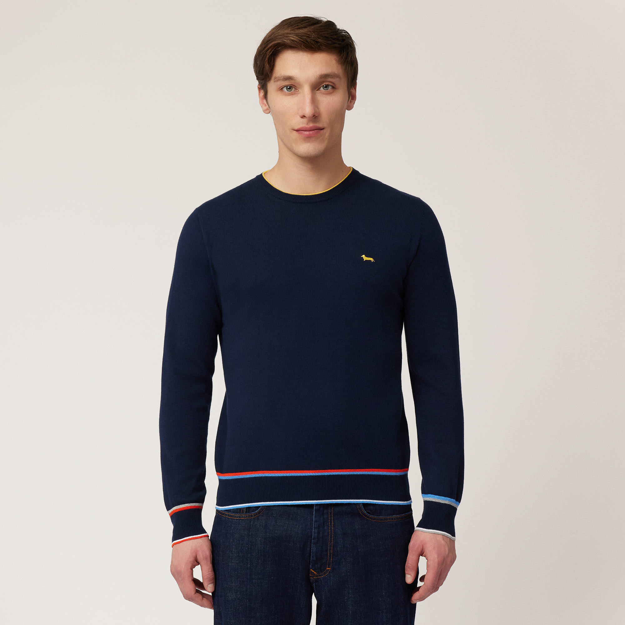 Pullover with Contrasts, Navy Blue, large image number 0