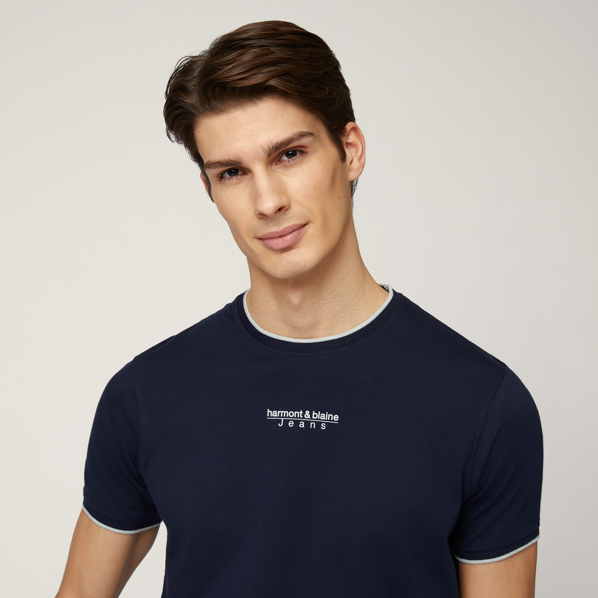 T-Shirt with Lettering, Dark Blue, large image number 2