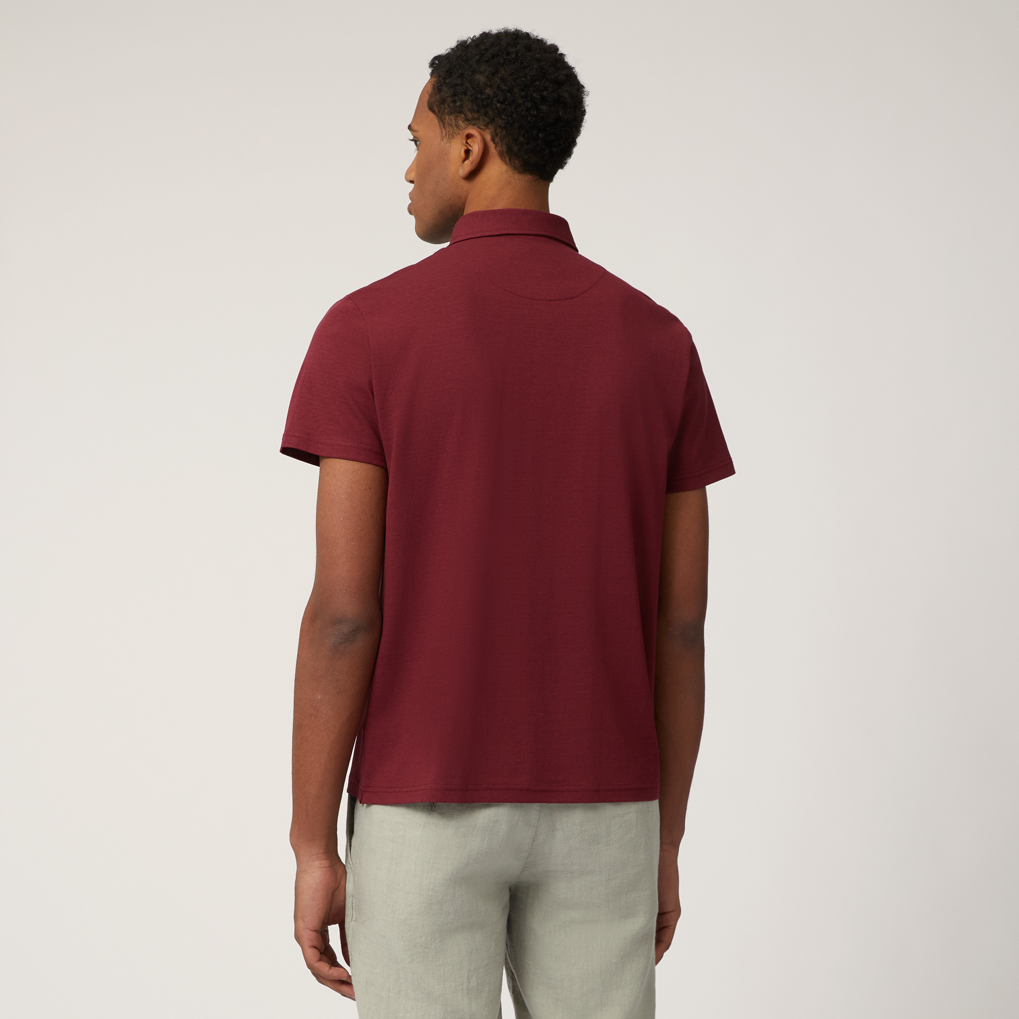 Solid Color Cotton Polo, Burgundy, large image number 1