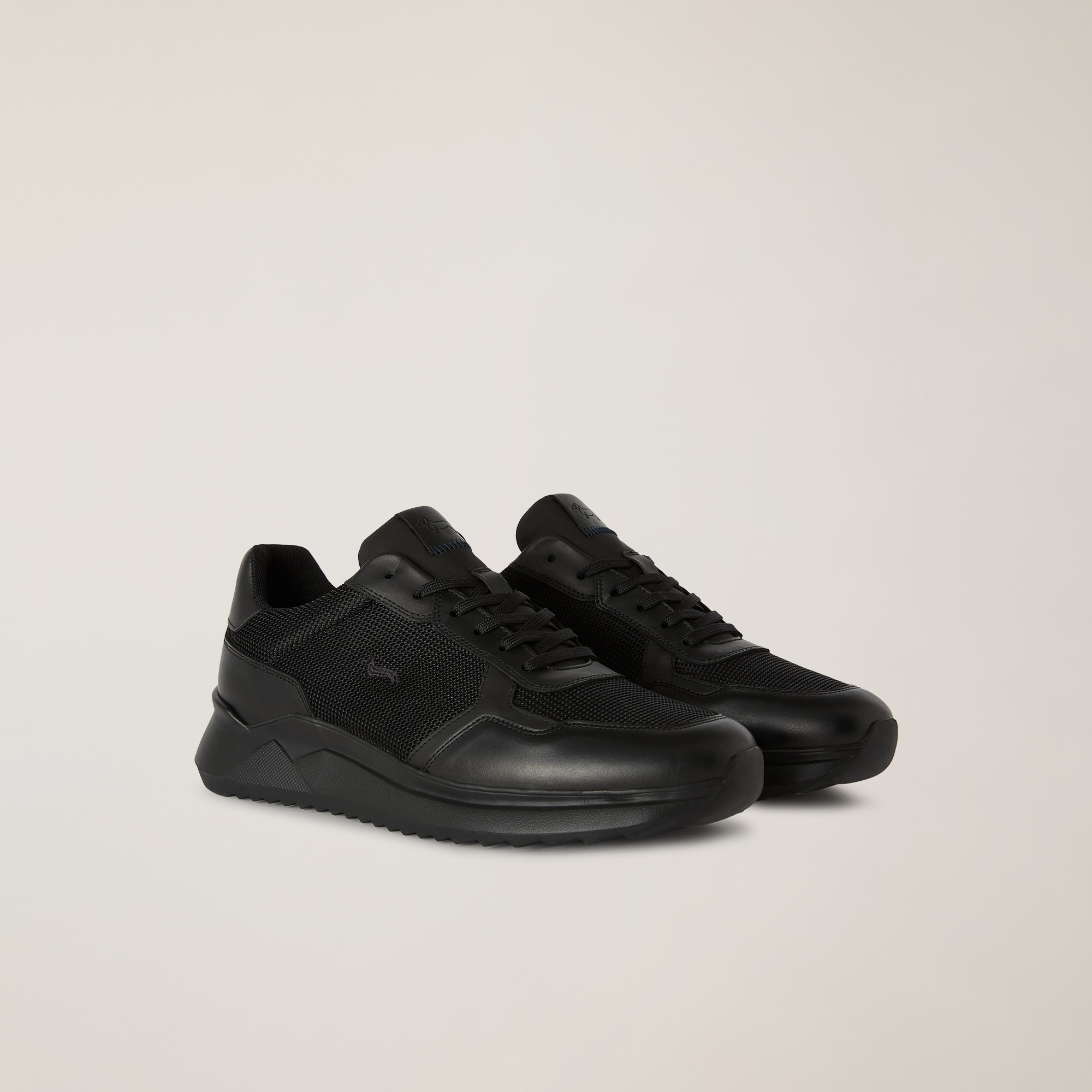 Mixed-Material Sneaker, Black, large image number 1