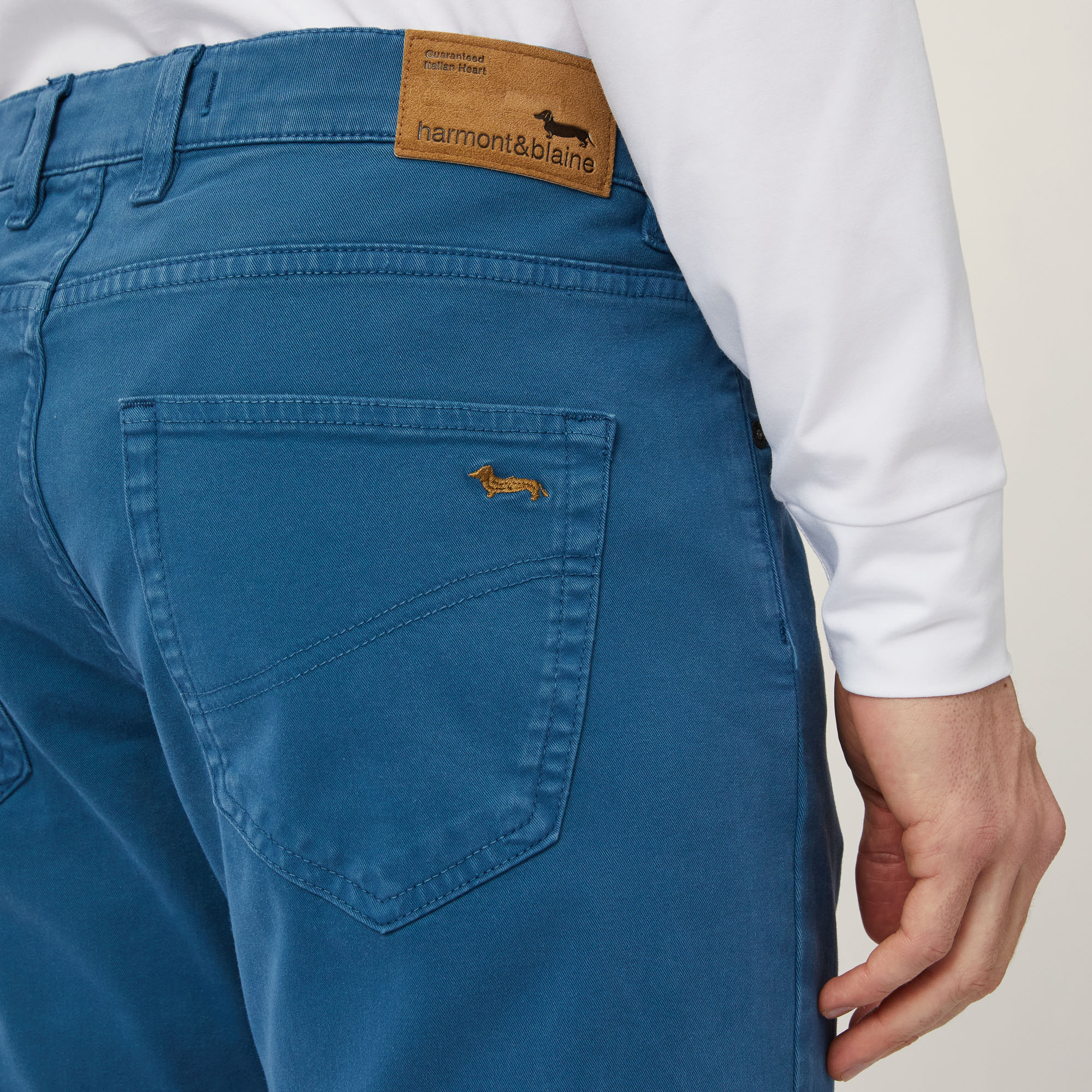 Narrow Five-Pocket Pants, Blue, large image number 2