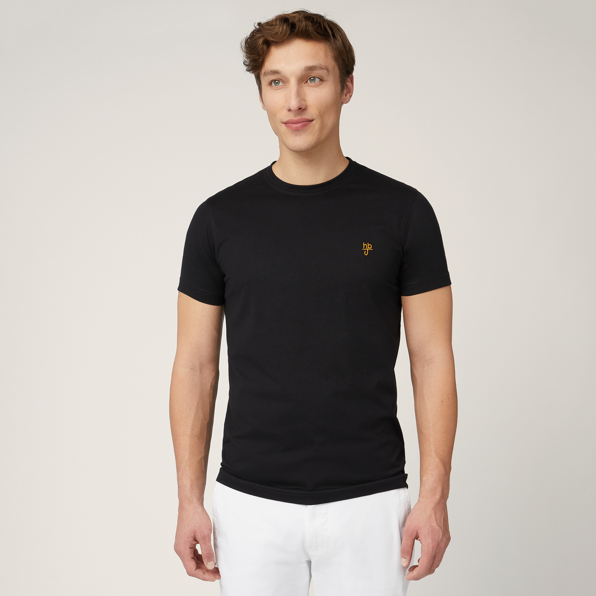 T-Shirt with Monogram, Black, large image number 0