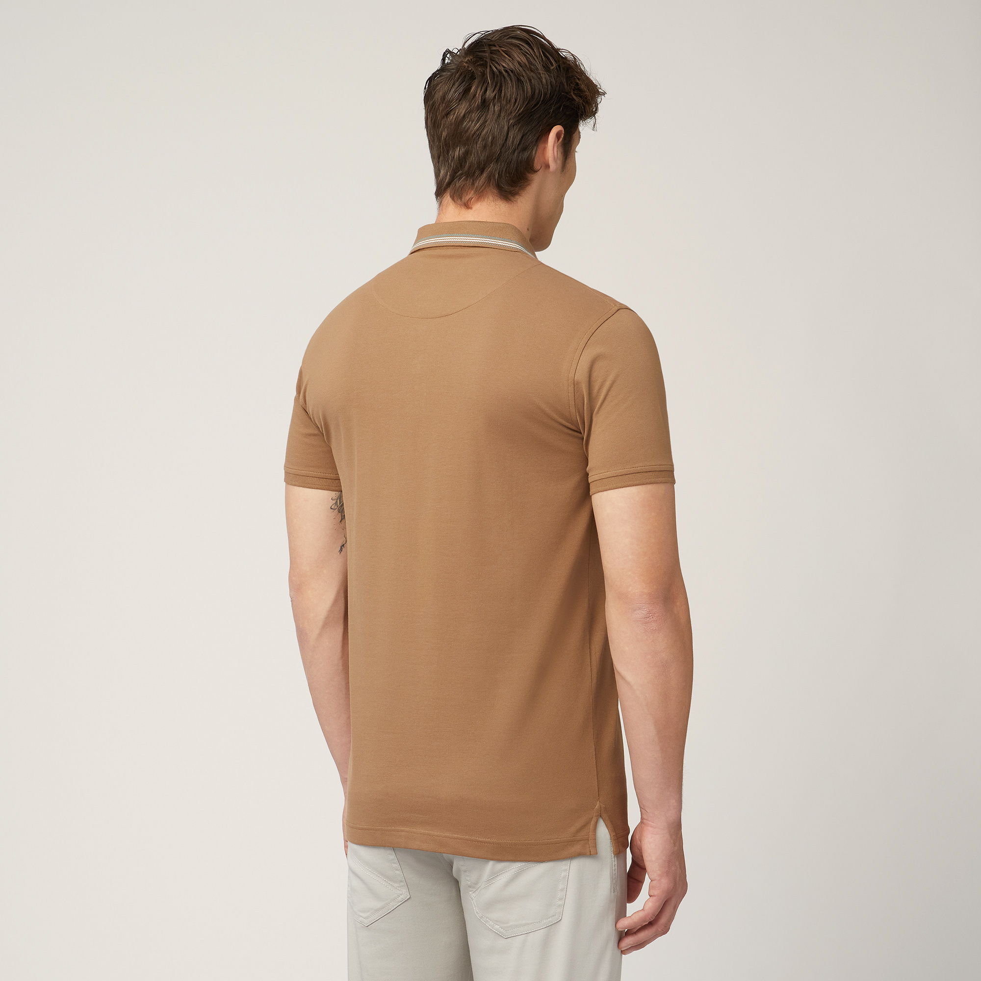 Polo with Branded Patch, Light Brown, large image number 1