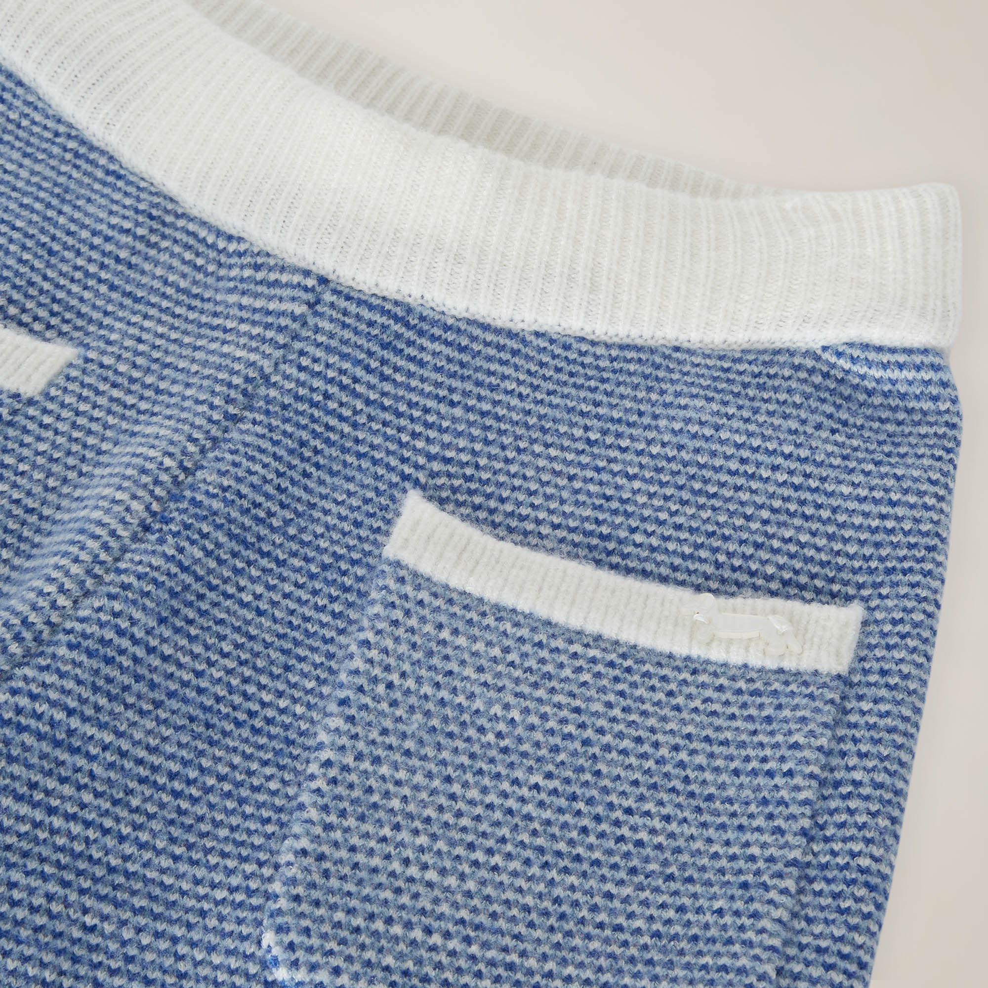 Wool-Blend Shorts With Geometric Pattern, Light Blue, large image number 2