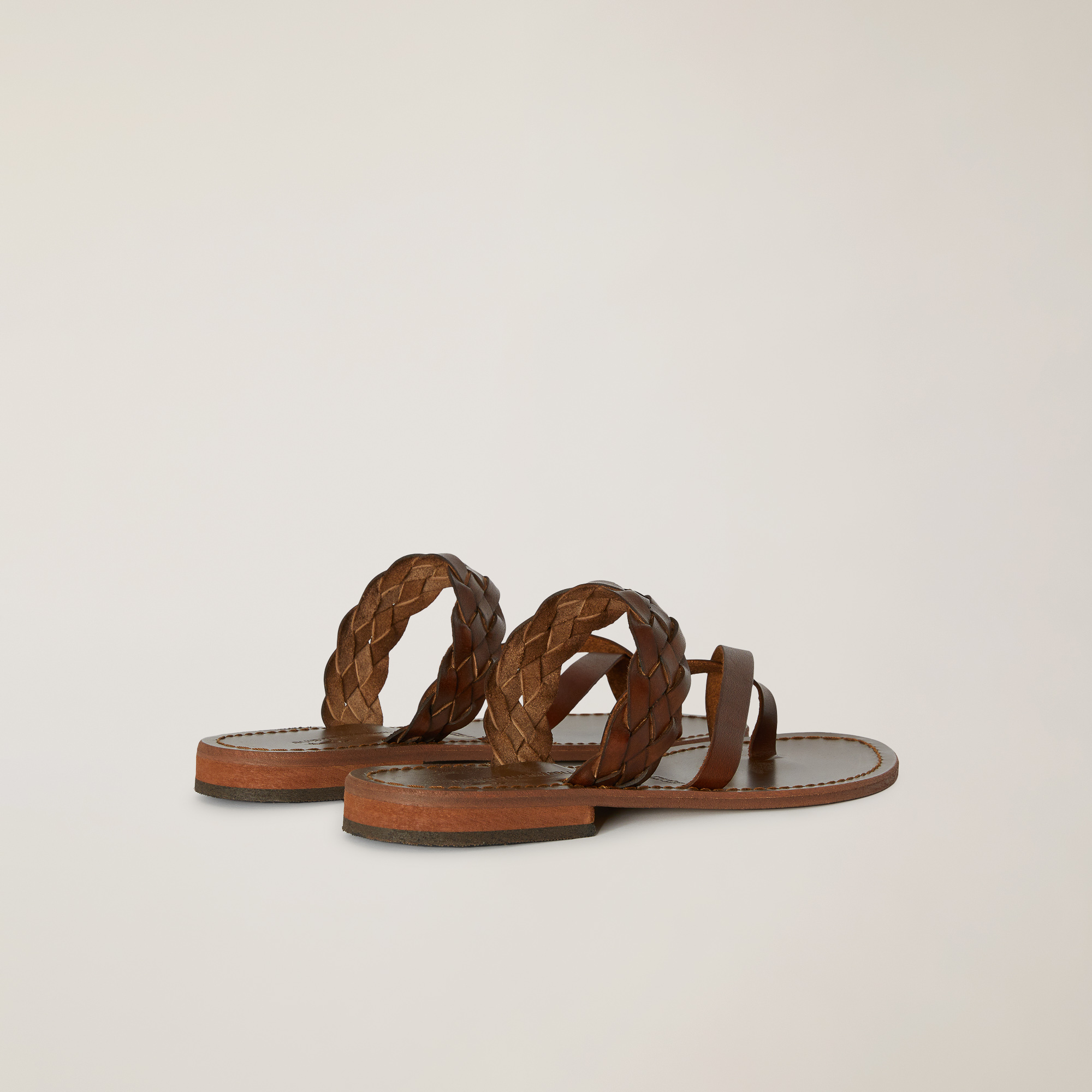 Braided Leather Sandals, Terra cotta, large image number 2