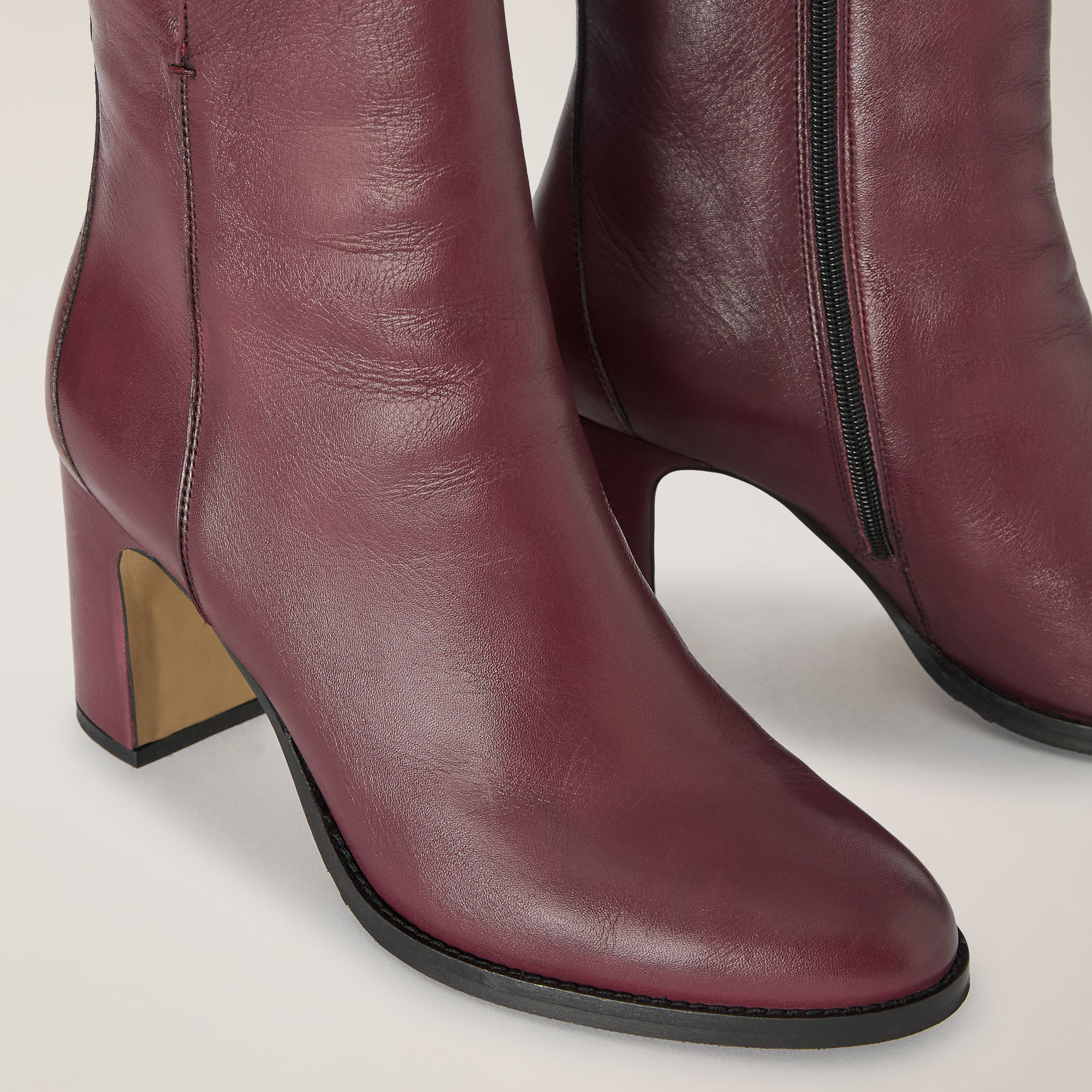 Genuine Leather Ankle Boots, Red , large image number 3