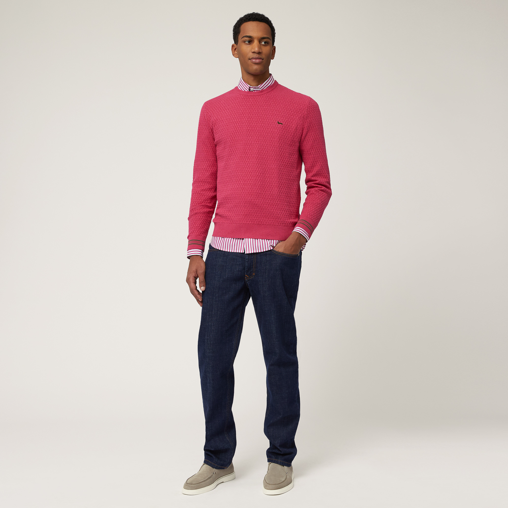 Pullover Con Ricamo Bassotto, Melange Pink, large image number 3