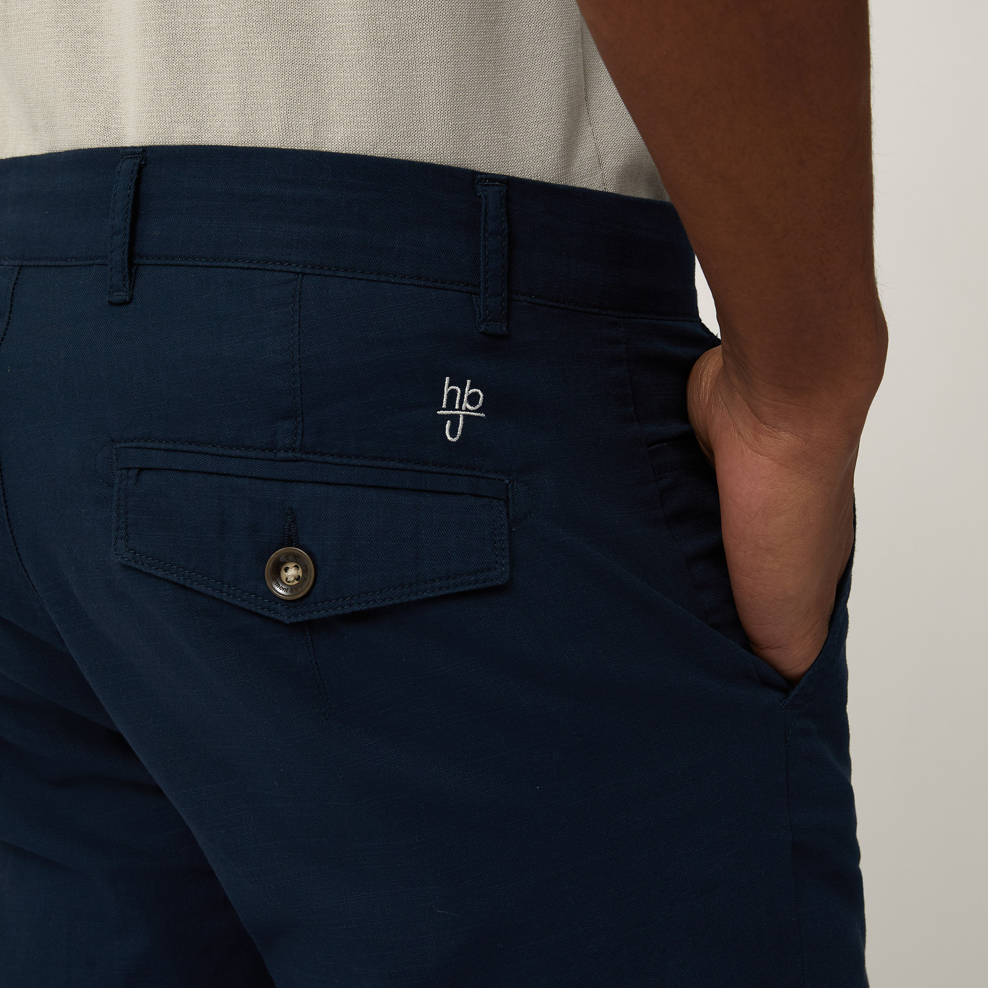 Multi-Pocket Cotton Shorts, Dark Blue, large image number 2